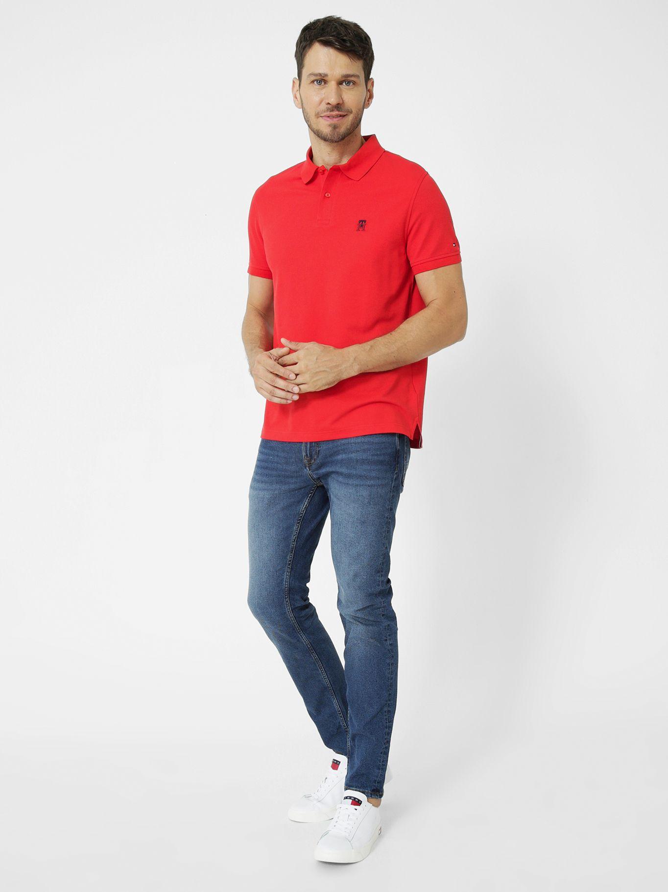 Polo Monogram Regular Fit Rojo Tommy Hilfiger-1