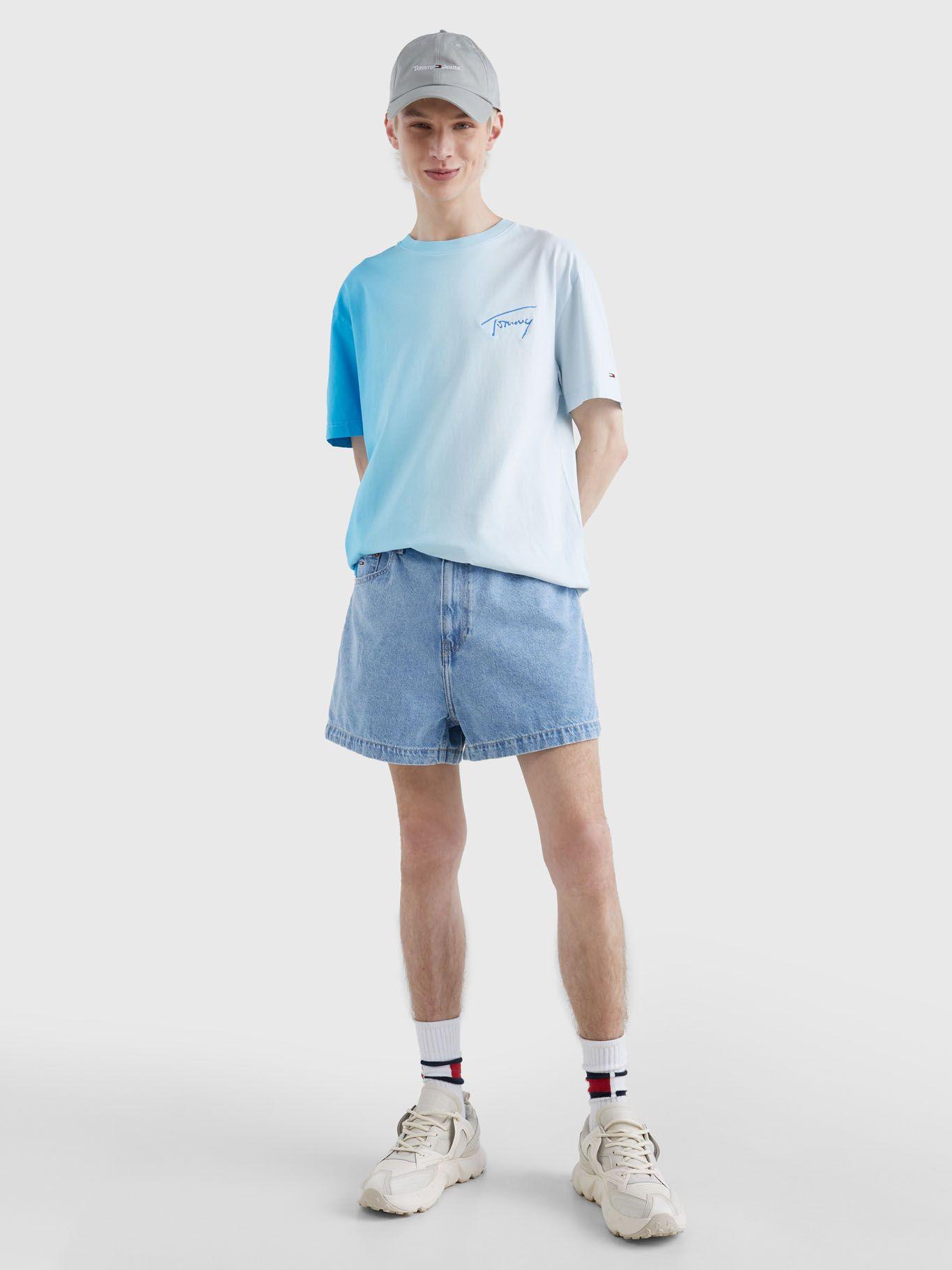 Polera Classic Dip Dye Signature Celeste Tommy Hilfiger-1