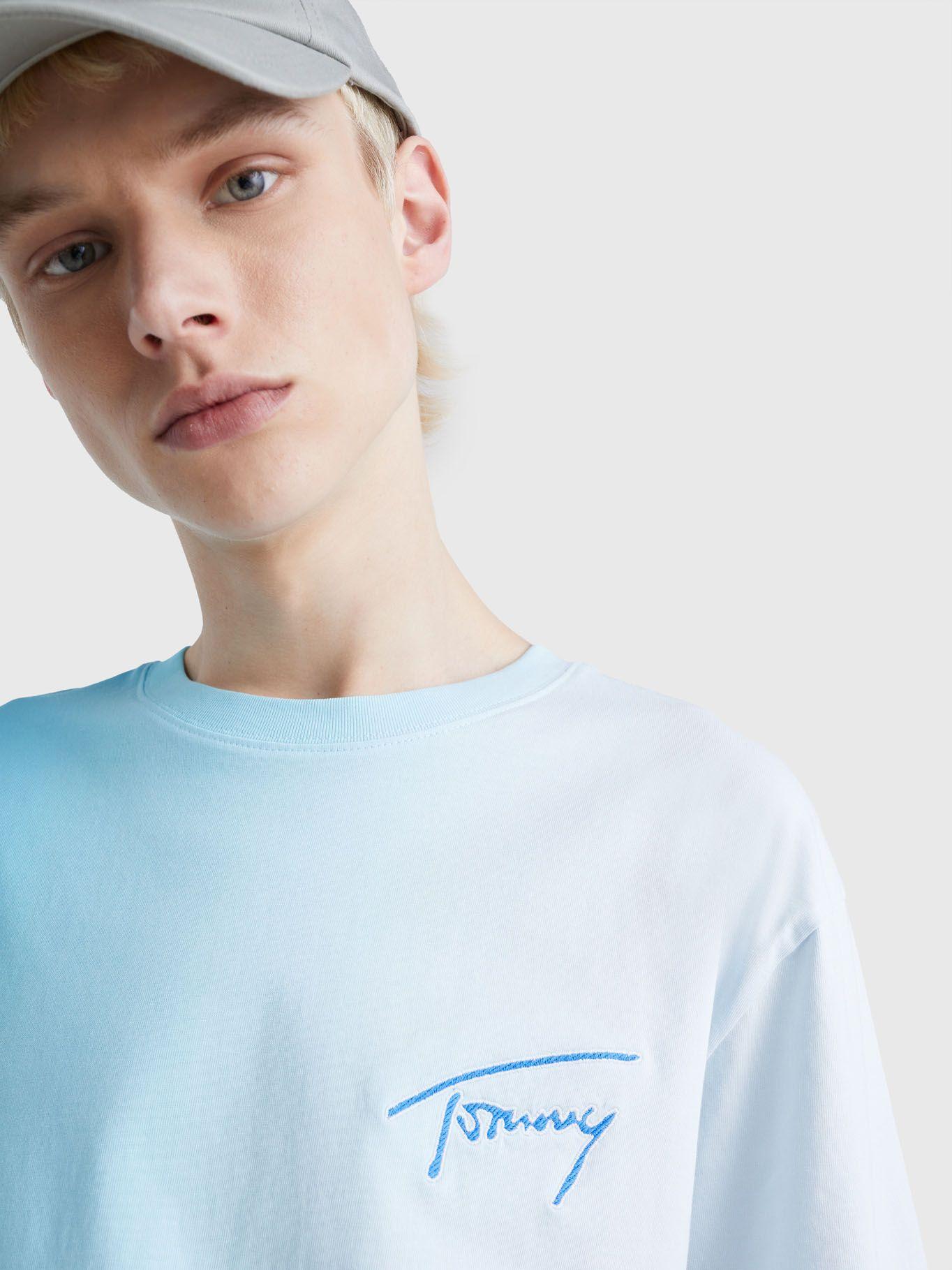 Polera Classic Dip Dye Signature Celeste Tommy Hilfiger-3