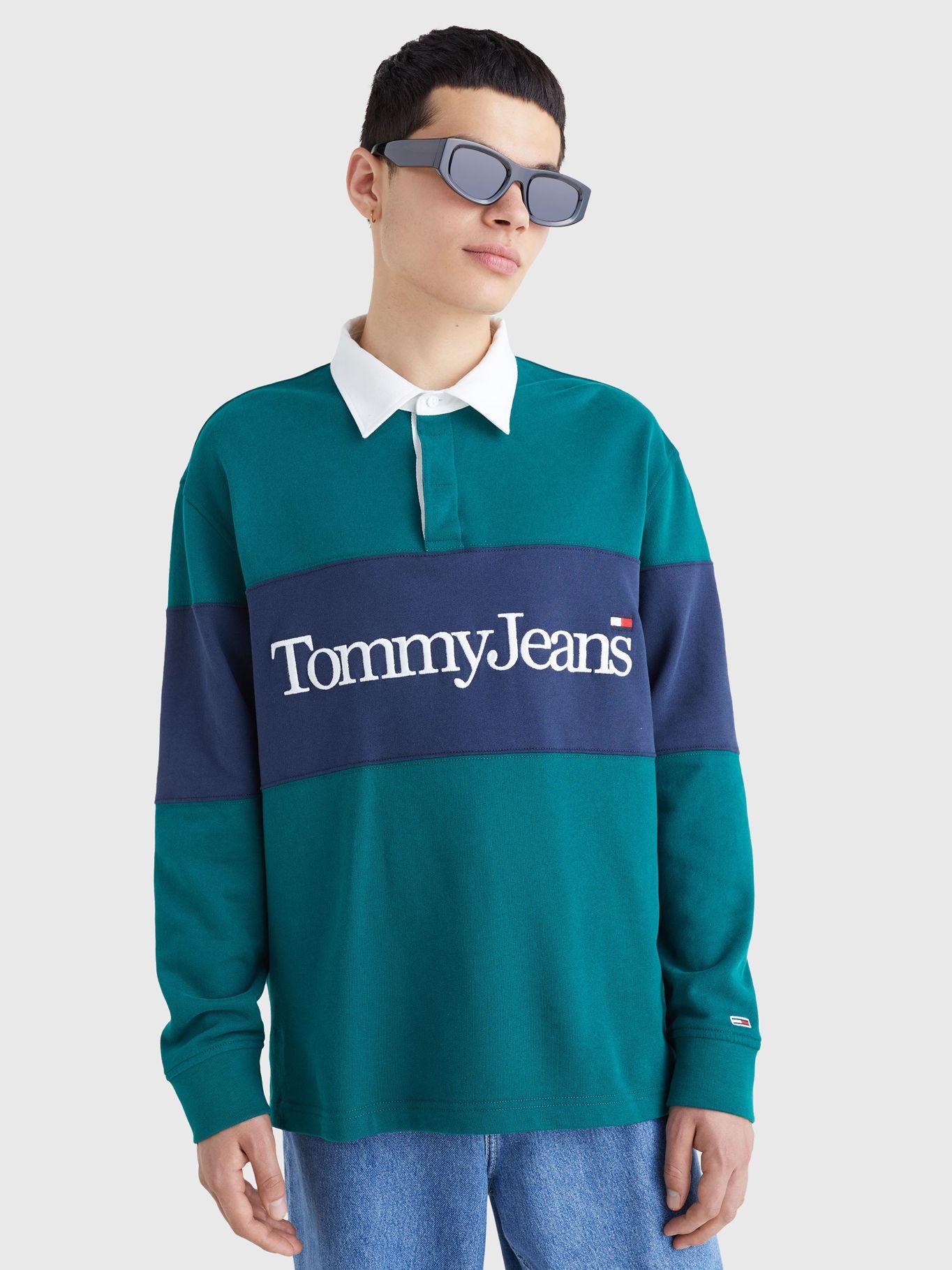 Polera Linear Rugby Logo Verde Tommy Jeans-0