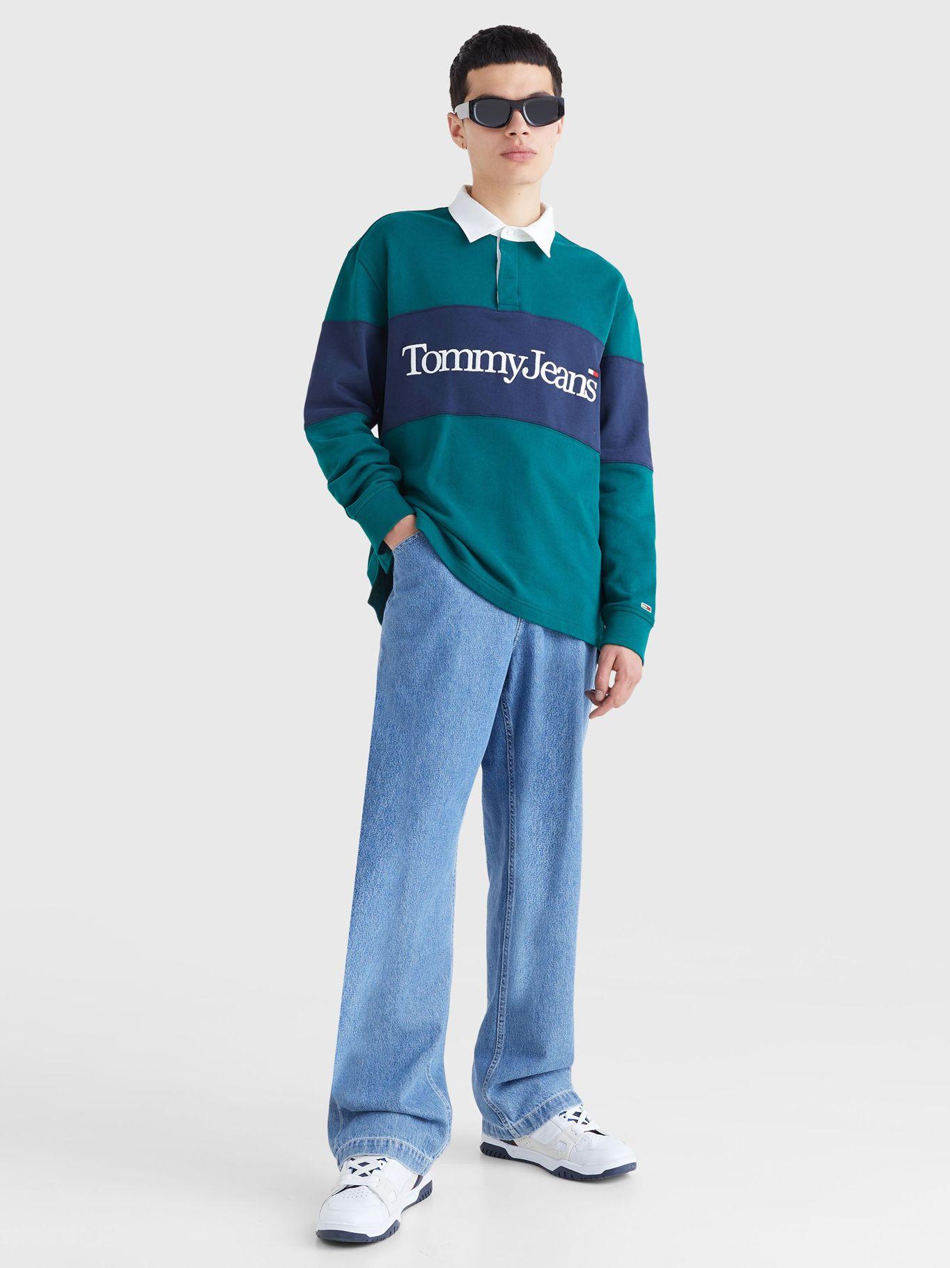 Polera Linear Rugby Logo Verde Tommy Jeans-1