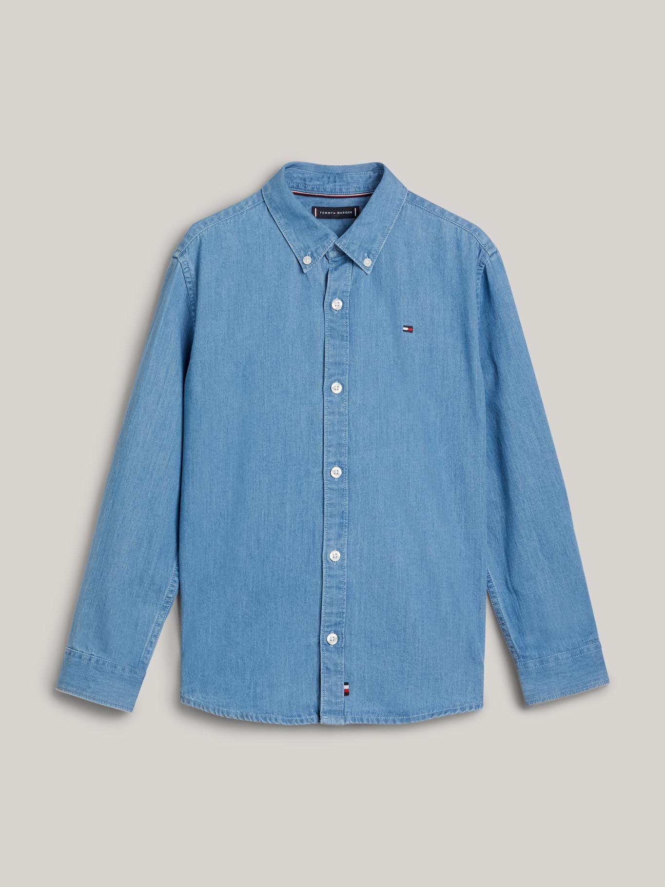 Camisa Esencial Niño Azul Tommy Hilfiger-4