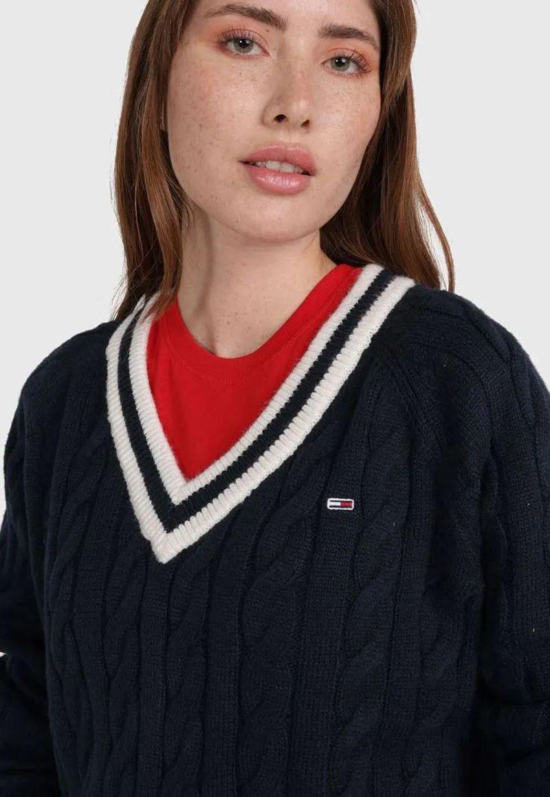 SWEATER ACANALADO LOGO AZUL TOMMY JEANS-3