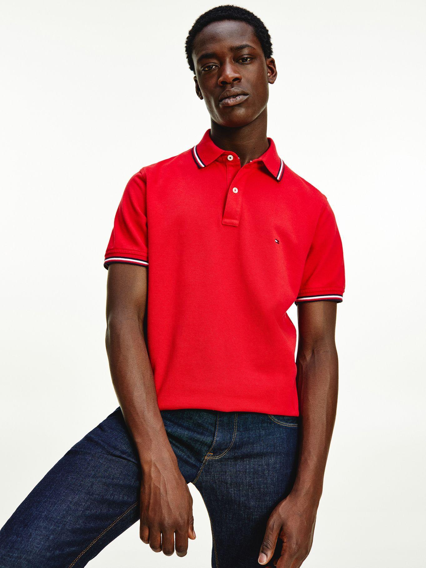 Polo Tommy Tipped Slim Rojo Tommy Hilfiger-0