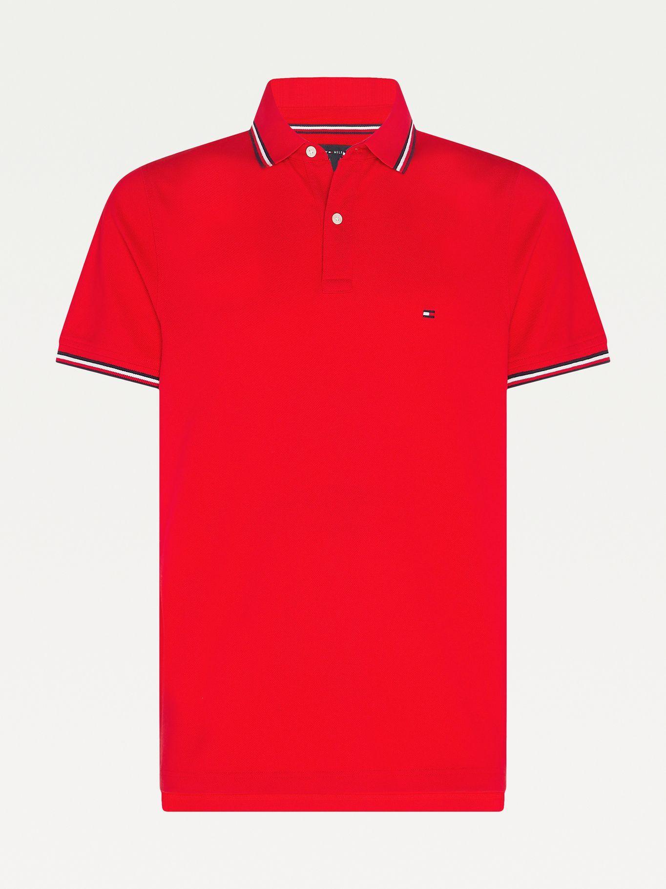 Polo Tommy Tipped Slim Rojo Tommy Hilfiger-3