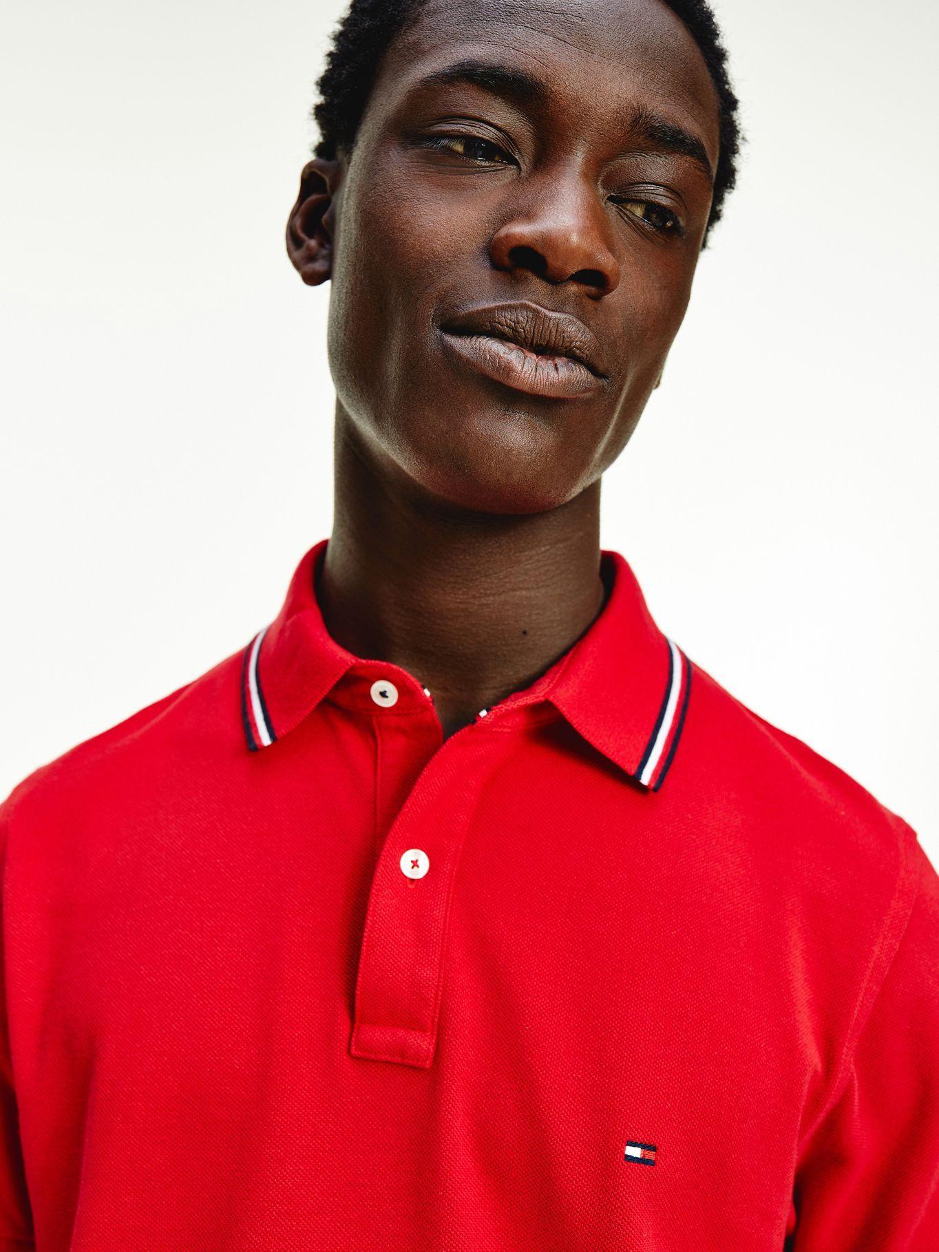 Polo Tommy Tipped Slim Rojo Tommy Hilfiger-2