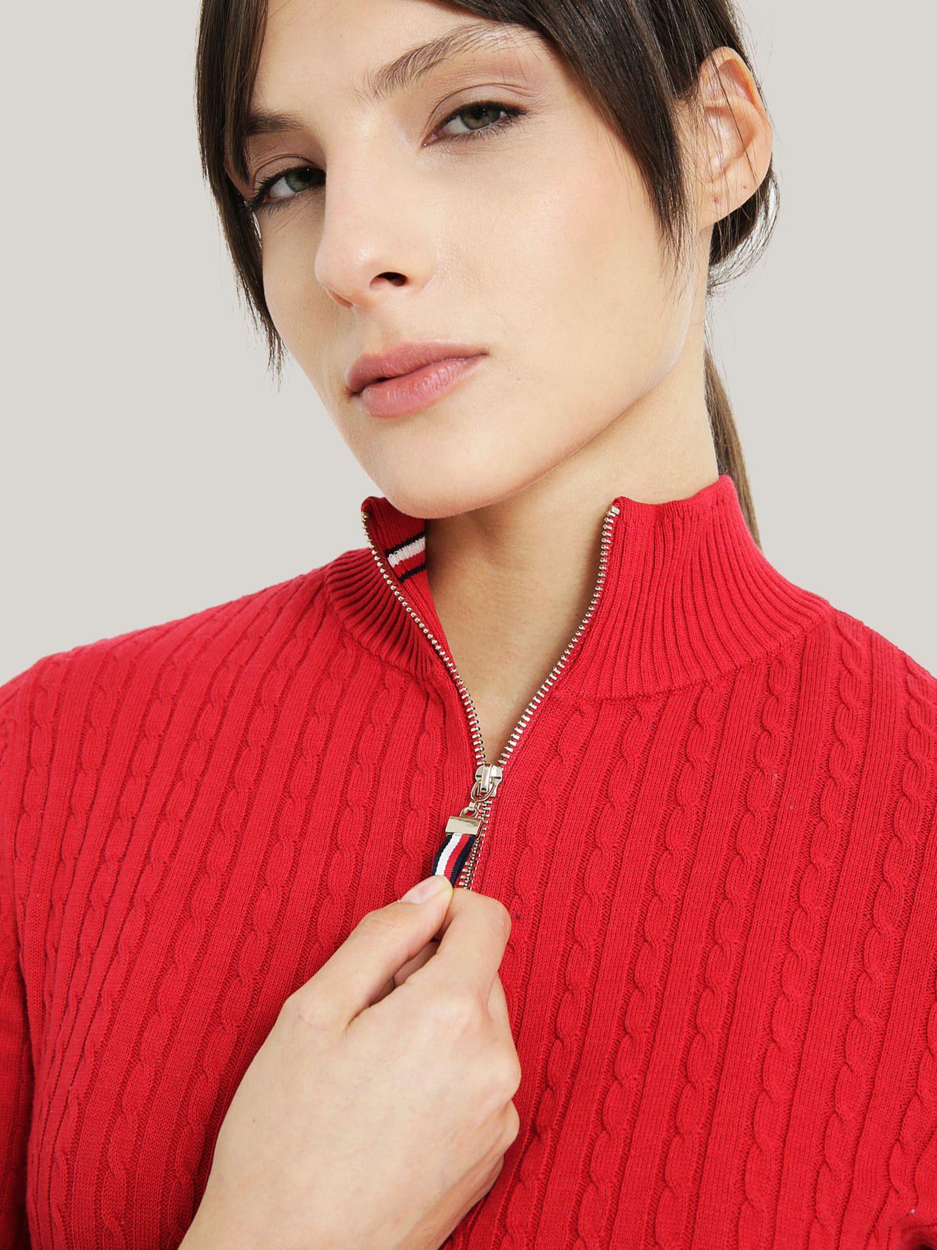 SWEATER SOLID DE ALGODÓN CIERRE ROJO TOMMY HILFIGER-3