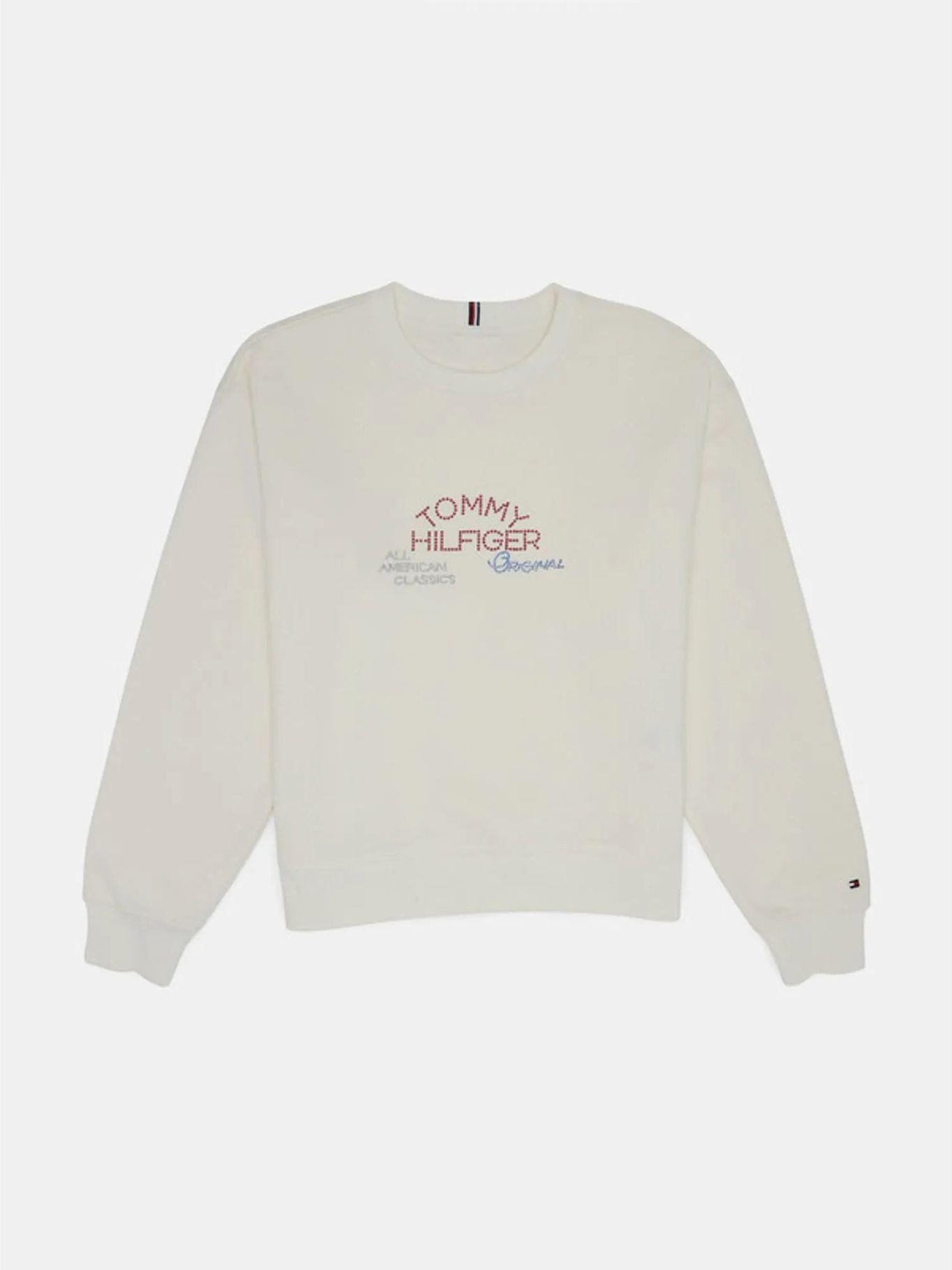 Polerón Con Logo Gráficos Blanco Tommy Hilfiger-5