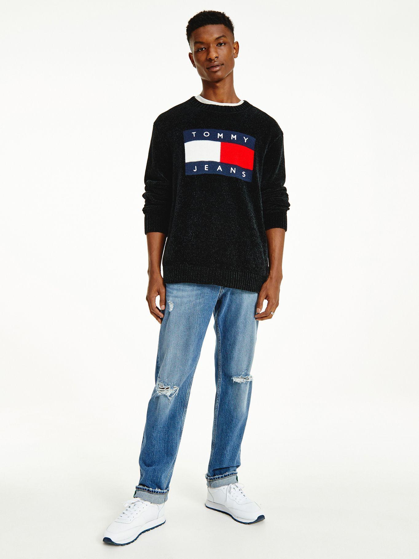 Sweater Flag Logo Relaxed Negro Tommy Hilfiger-0