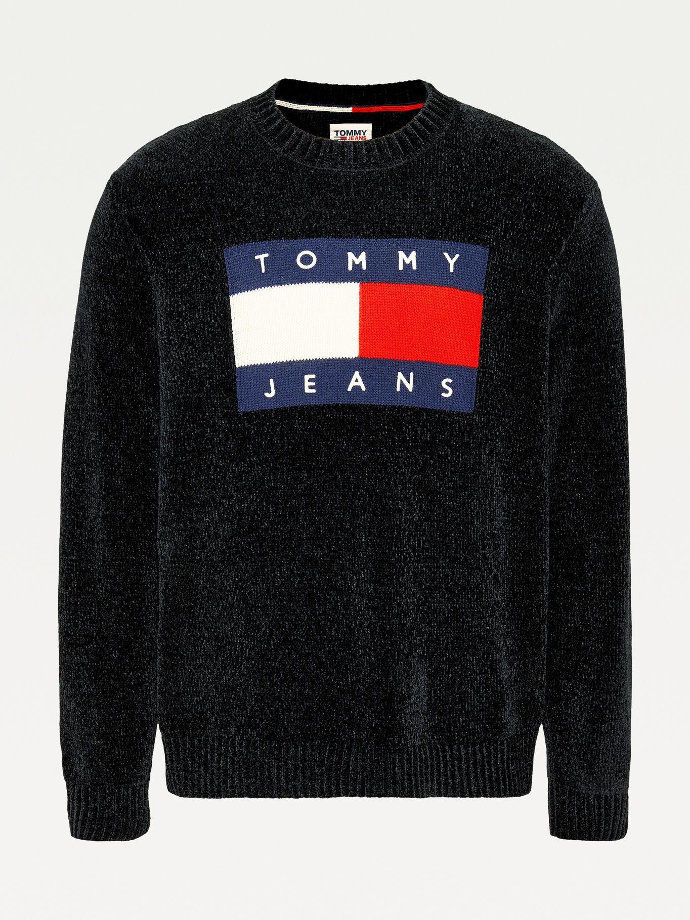 Sweater Flag Logo Relaxed Negro Tommy Hilfiger-4