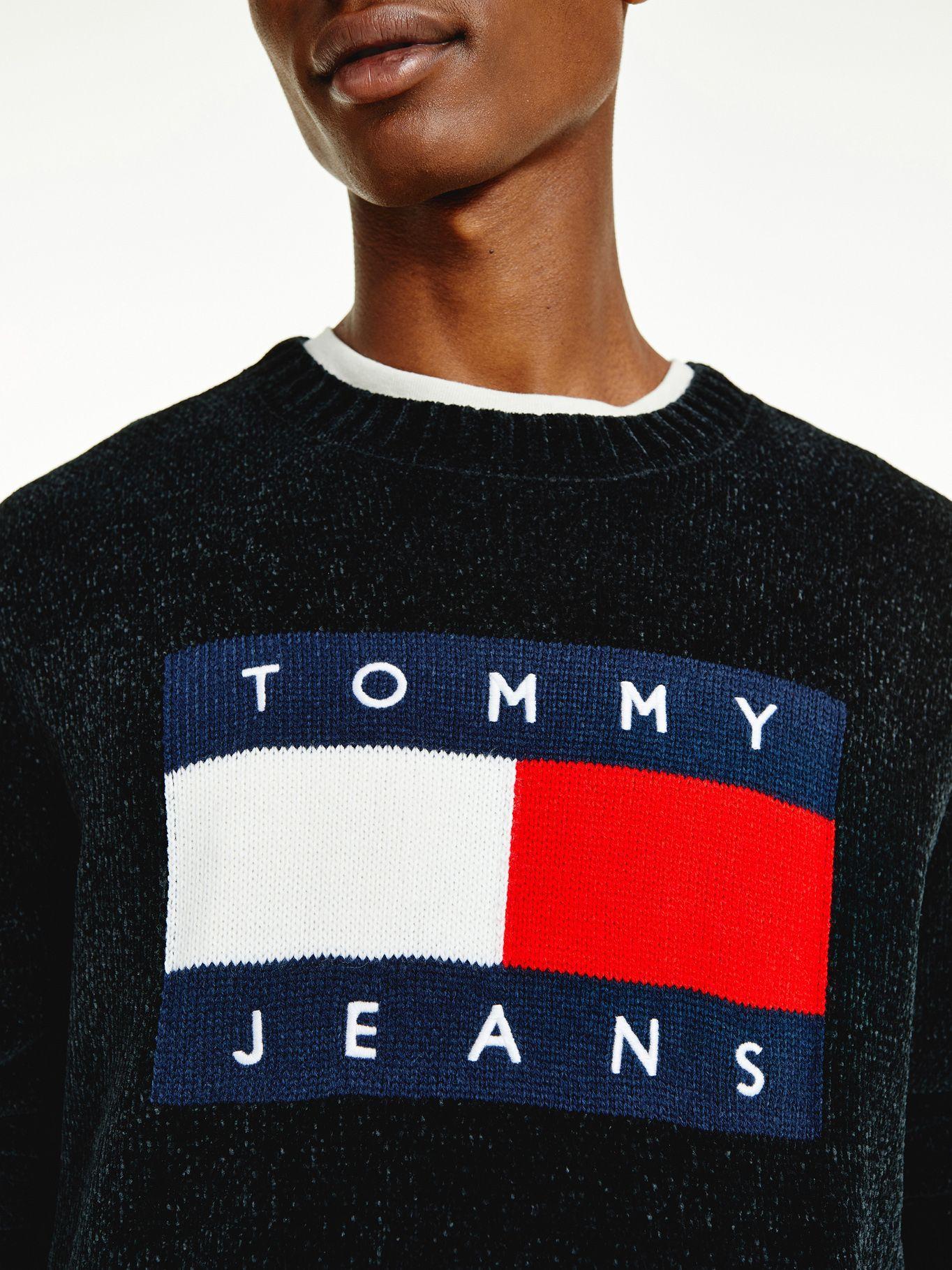 Sweater Flag Logo Relaxed Negro Tommy Hilfiger-2