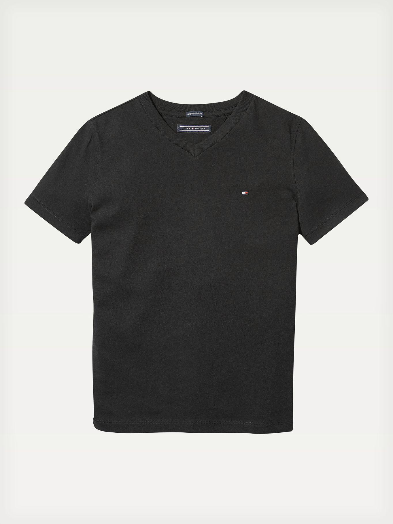Polera De Niño Essential Neck Negro Tommy Hilfiger-0