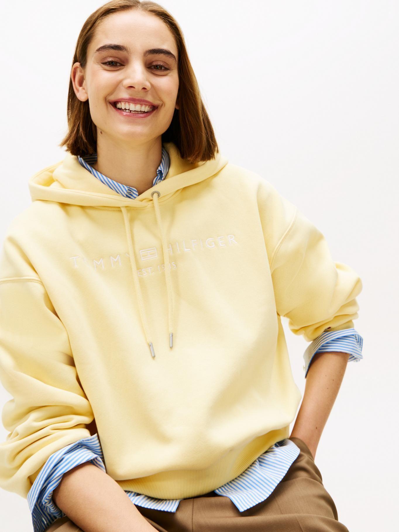 Polerón Hoodie Felpa Relaxed Tommy Hilfiger Amarillo-3