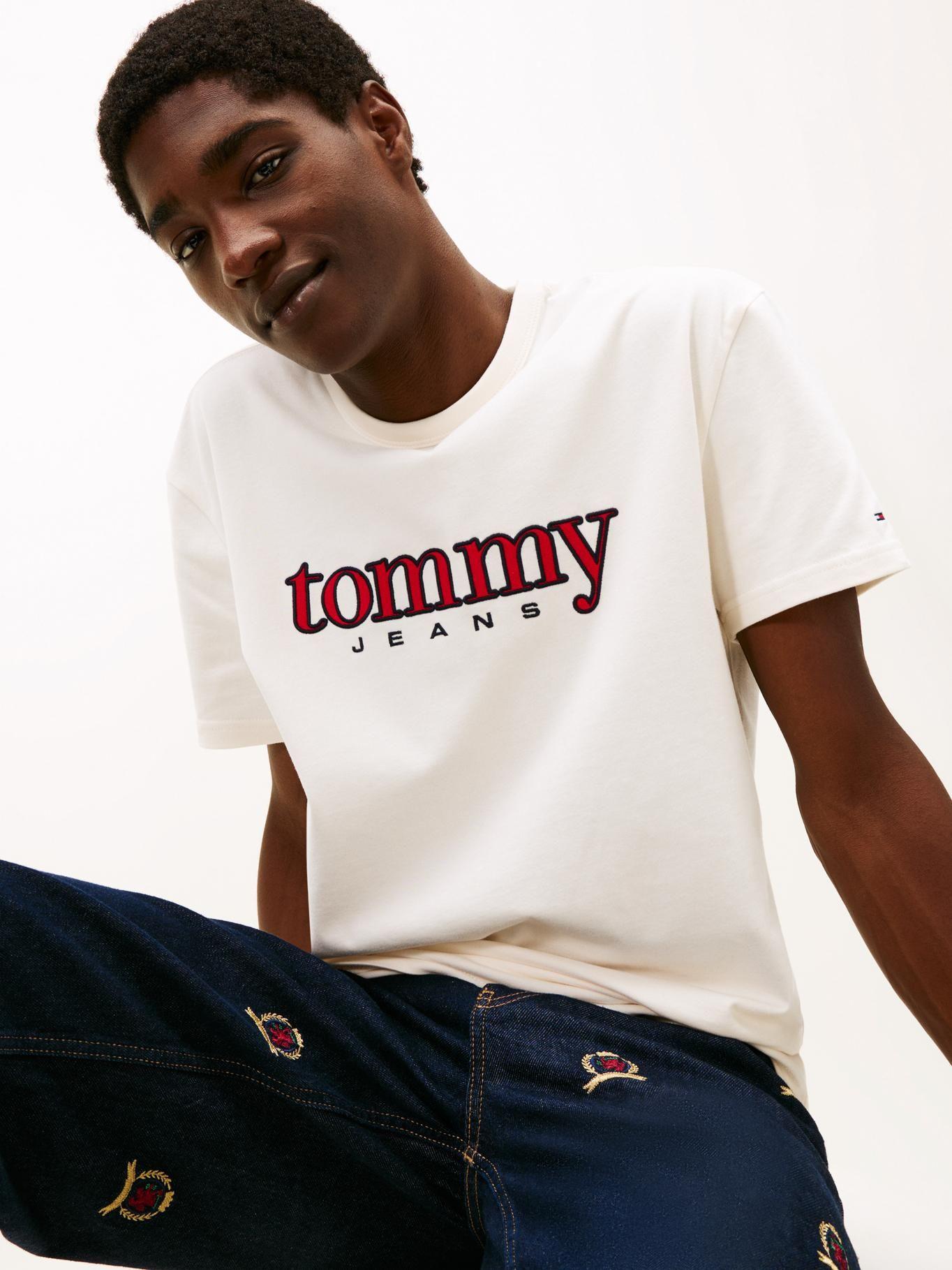 Polera De Aplicación De Logo Regular Tommy Jeans Blanco-3