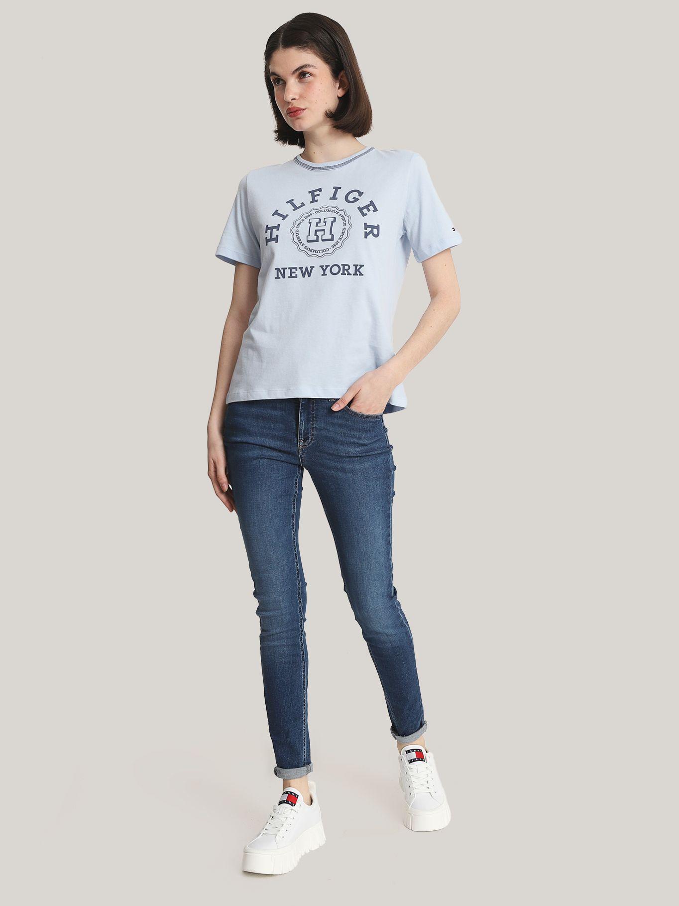 Polera Varsity Logo Monogram Celeste Tommy Hilfiger-1