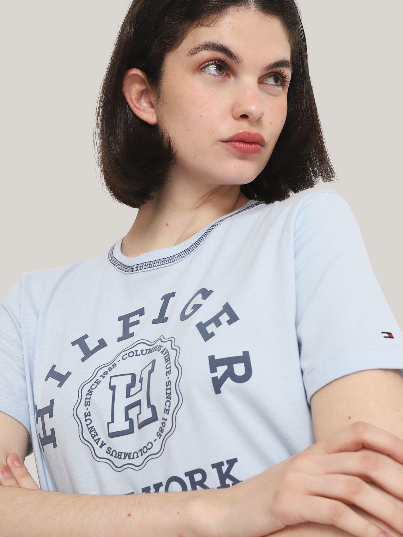 Polera Varsity Logo Monogram Celeste Tommy Hilfiger-3
