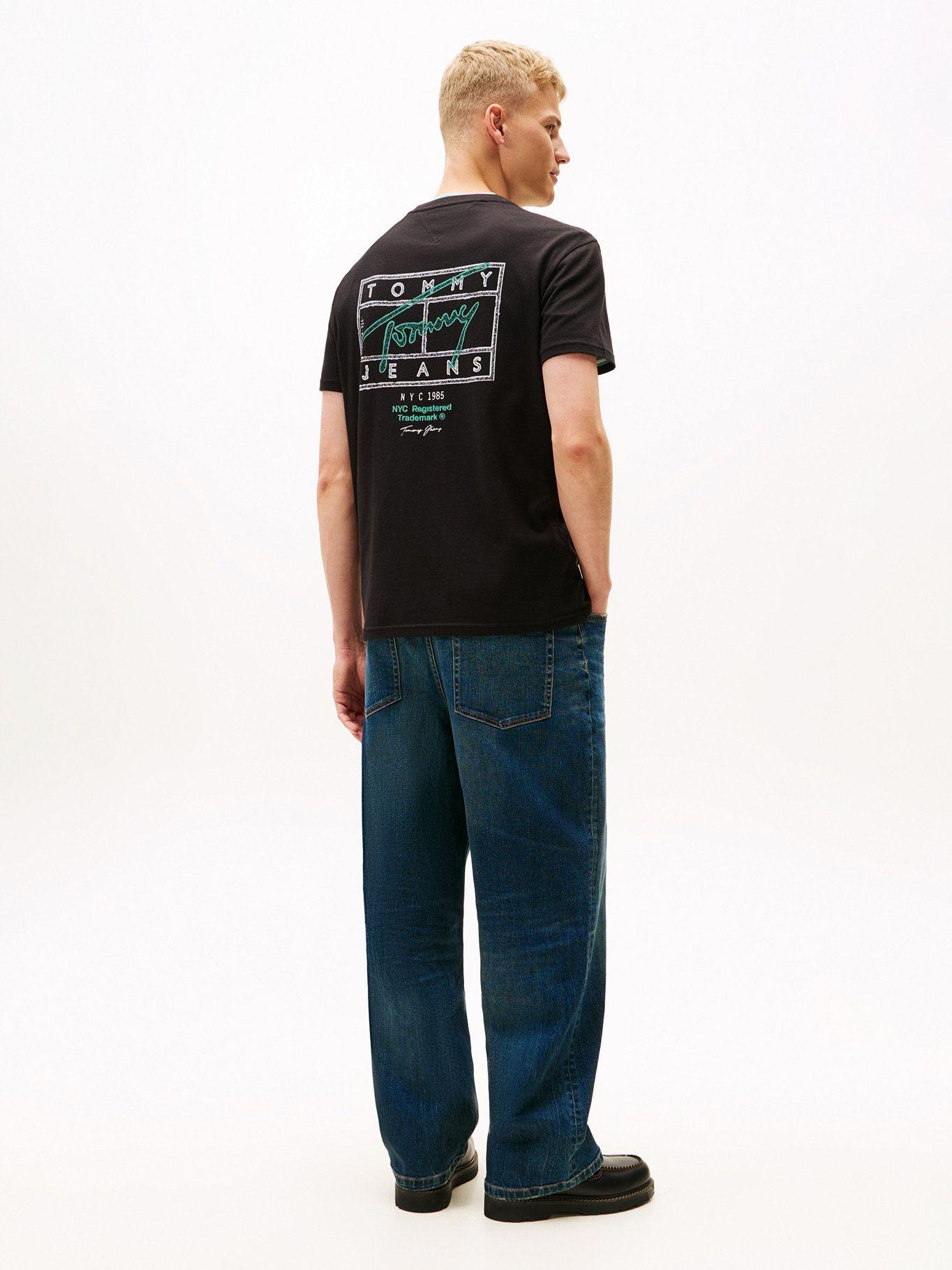 Polera Logo Efecto Espray Regular Fit Tommy Jeans Negro-2