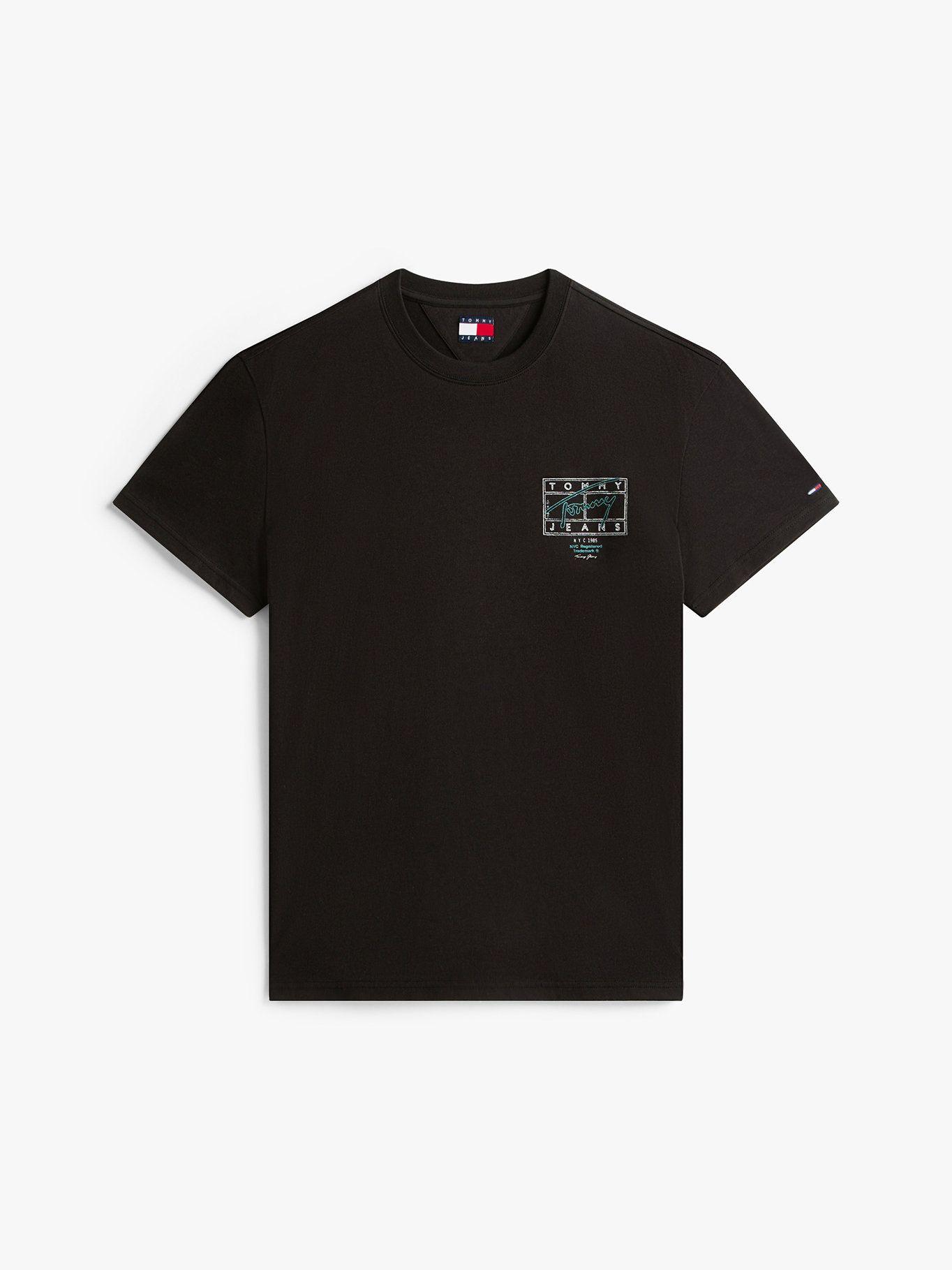 Polera Logo Efecto Espray Regular Fit Tommy Jeans Negro-4