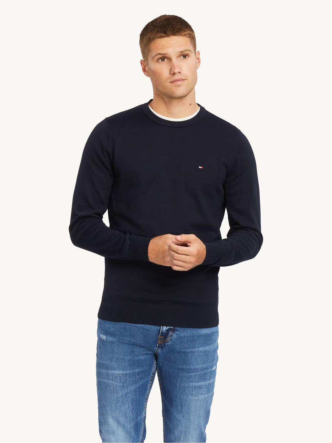 Sweater Básico Signature C-Neck Azul Tommy Hilfiger-0