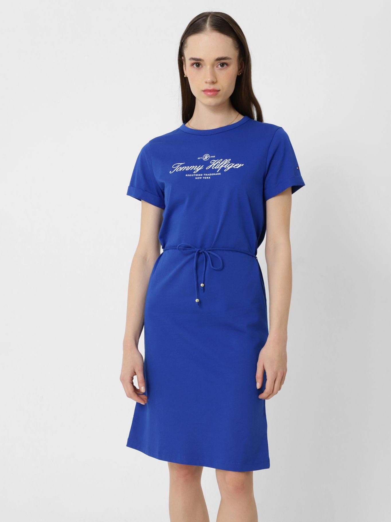 Vestido Con Cintura Ajustable Azul Tommy Hilfiger-0