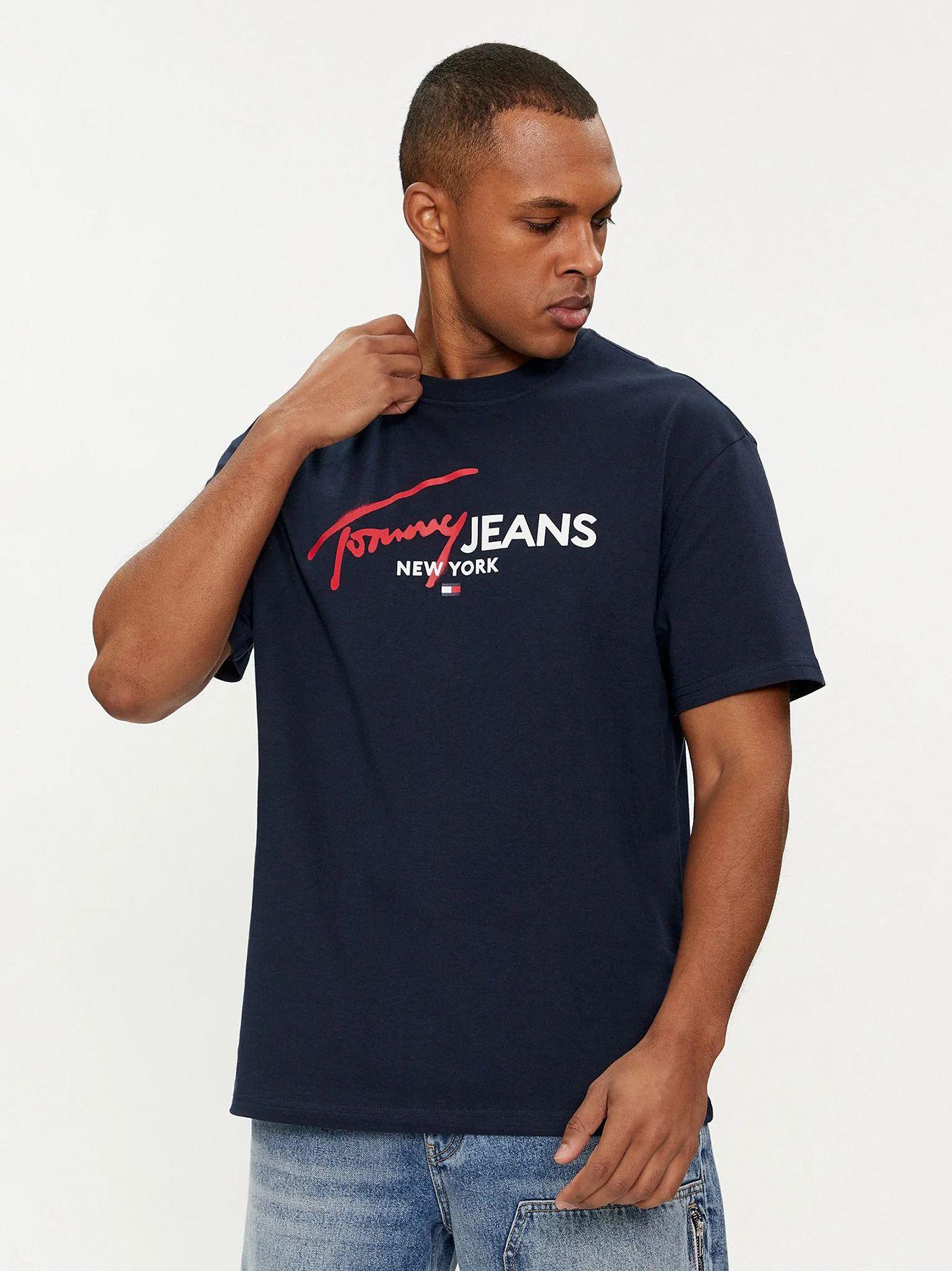 Polera Spray Logo Regular Fit Azul Tommy Jeans-0