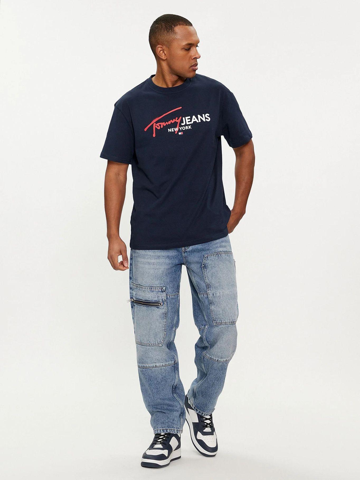 Polera Spray Logo Regular Fit Azul Tommy Jeans-1