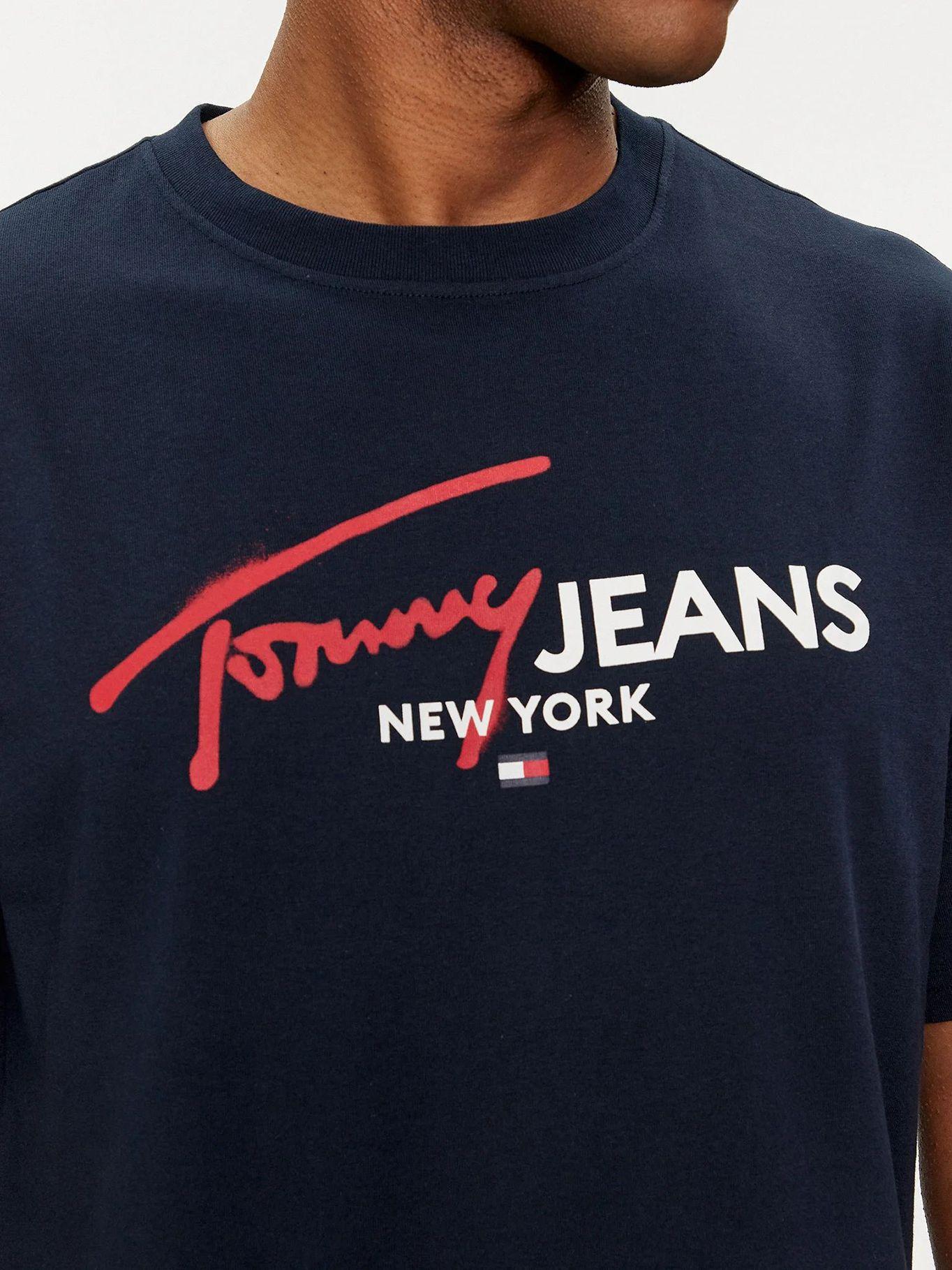 Polera Spray Logo Regular Fit Azul Tommy Jeans-3