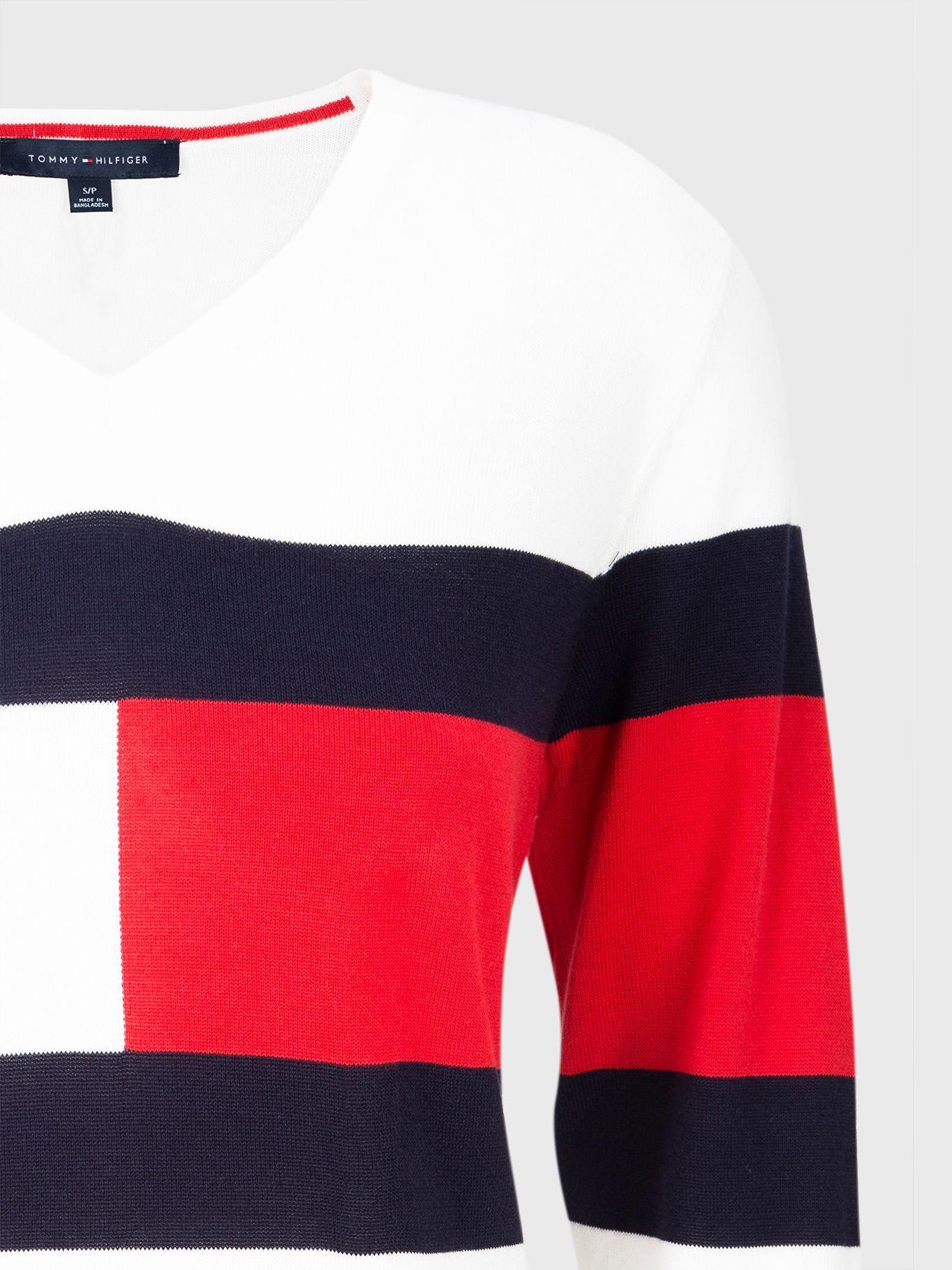 Sweater Ivy Logo Flag Blanco Tommy Hilfiger-2