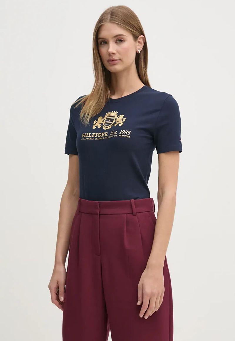 Polera Varsity De Corte Slim Azul Tommy Hilfiger-0