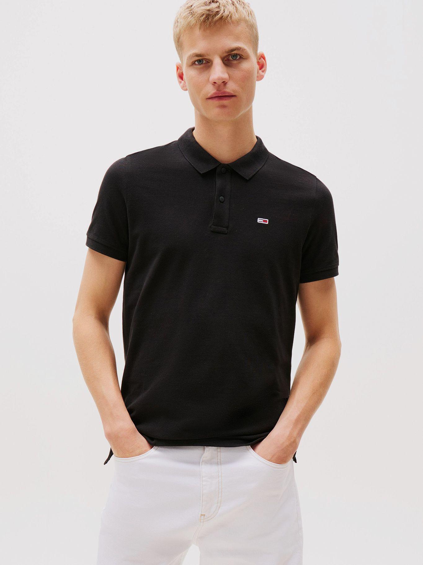 Polo Placket Logo Slim Fit Negro Tommy Jeans-0