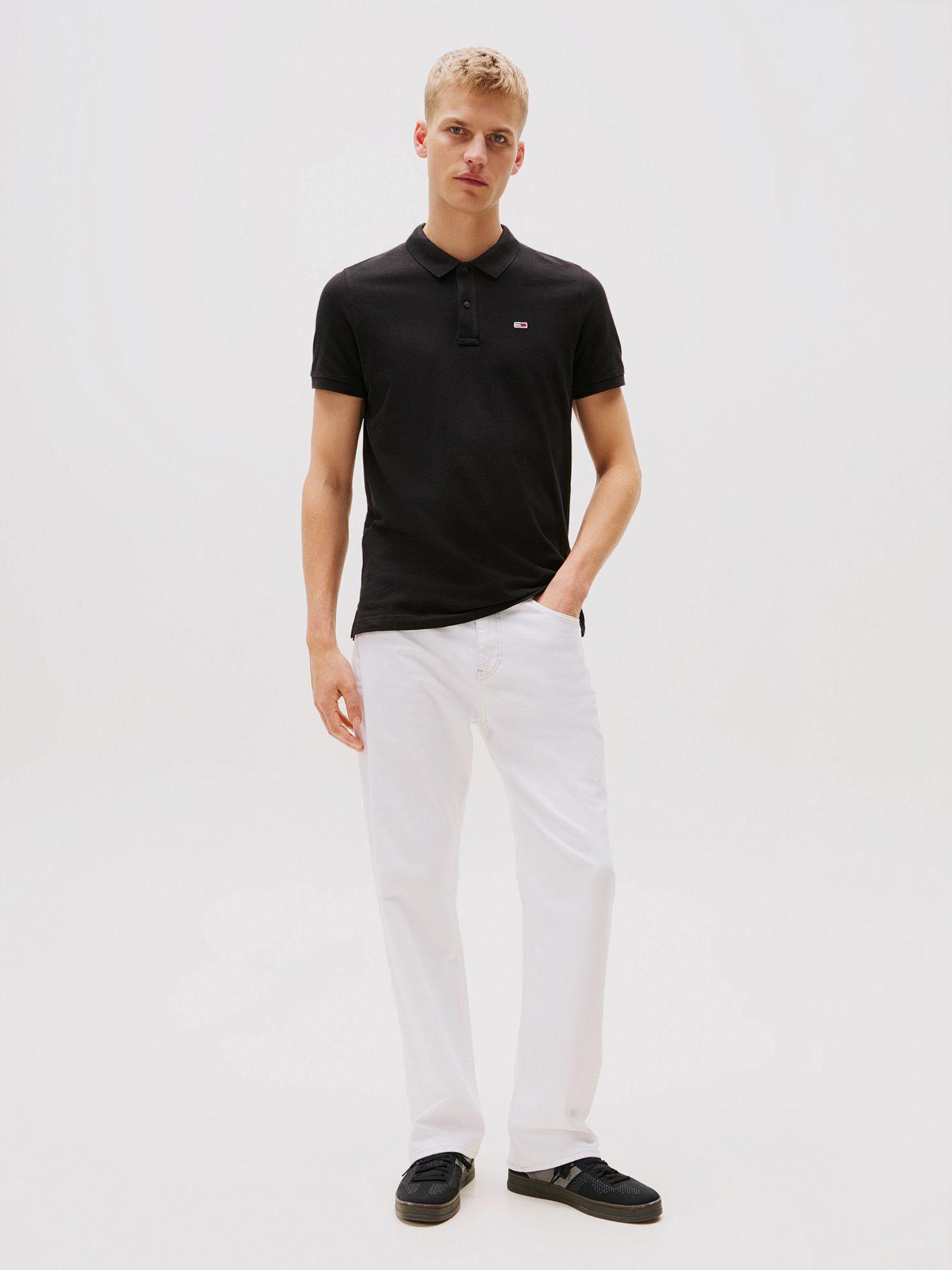 Polo Placket Logo Slim Fit Negro Tommy Jeans-1