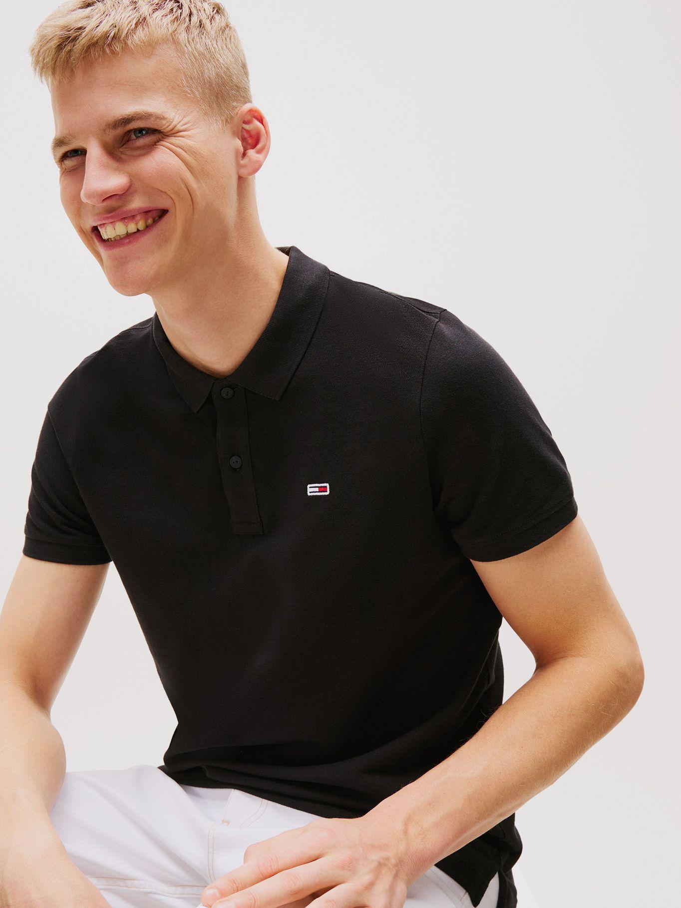 Polo Placket Logo Slim Fit Negro Tommy Jeans-3