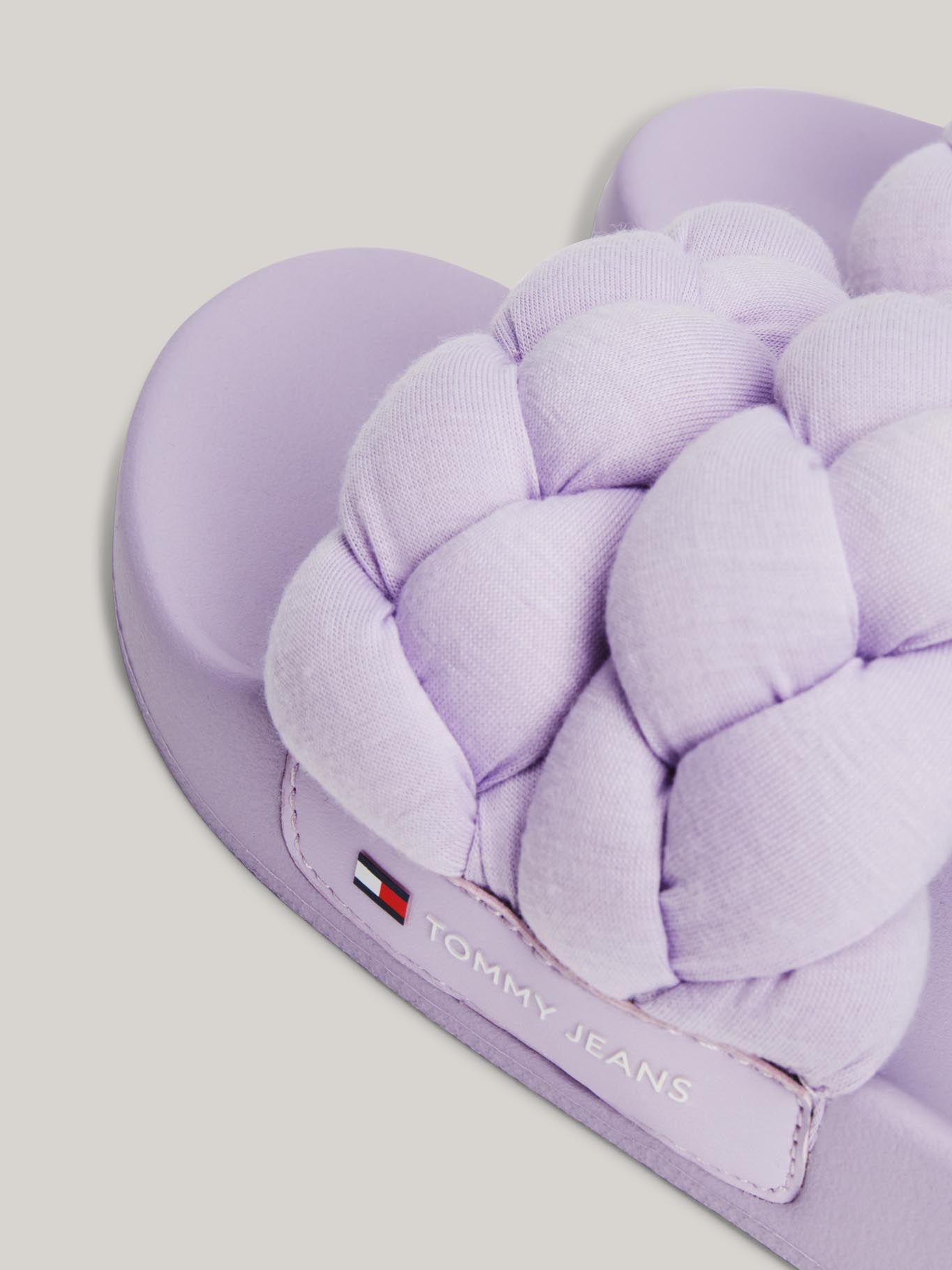 Sandalia Con Logo Y Tiras Trenzadas Lila Tommy Hilfiger-3