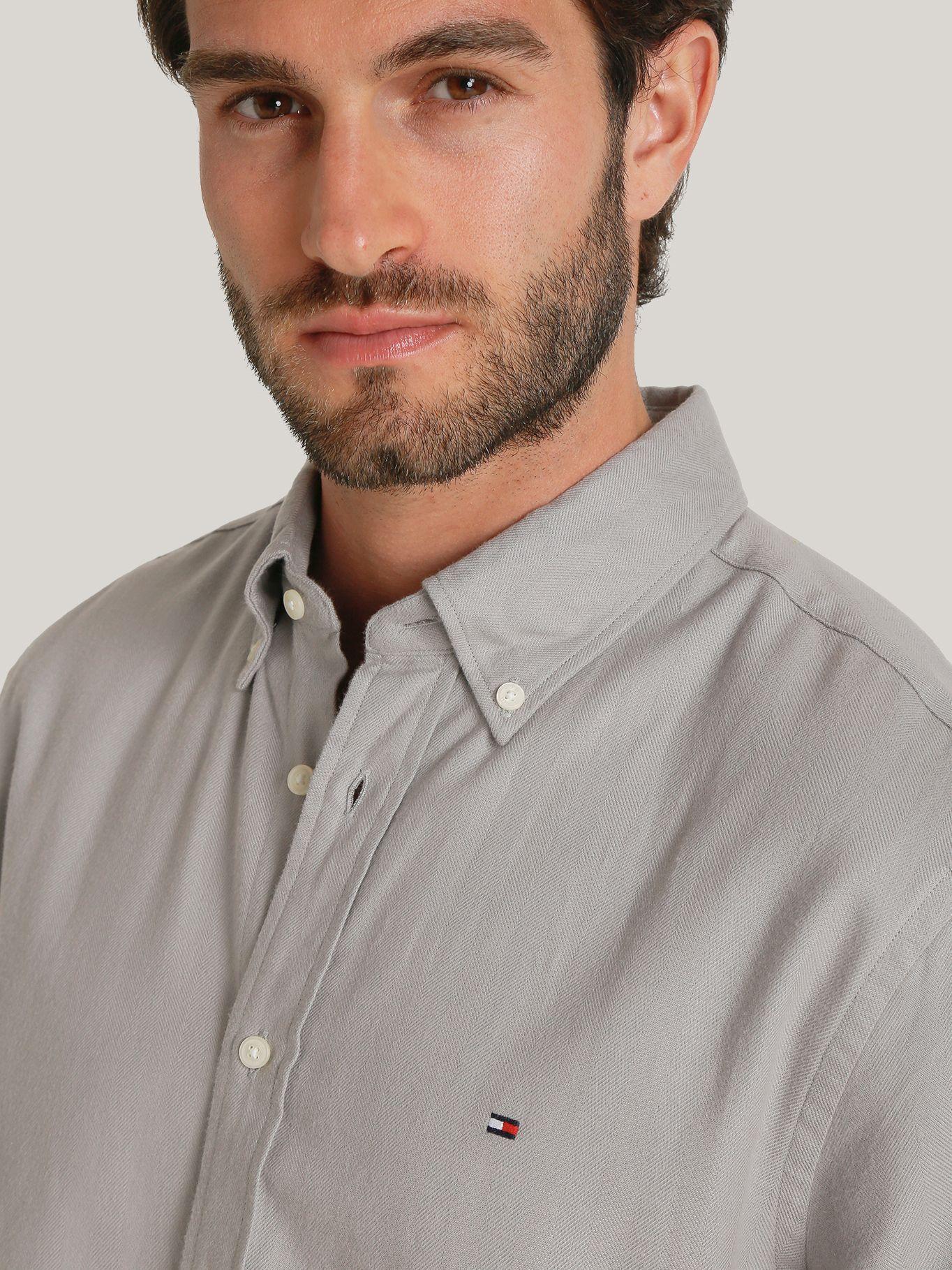 Camisa Herring bone Solid Regular Gris Tommy Hilfiger-3
