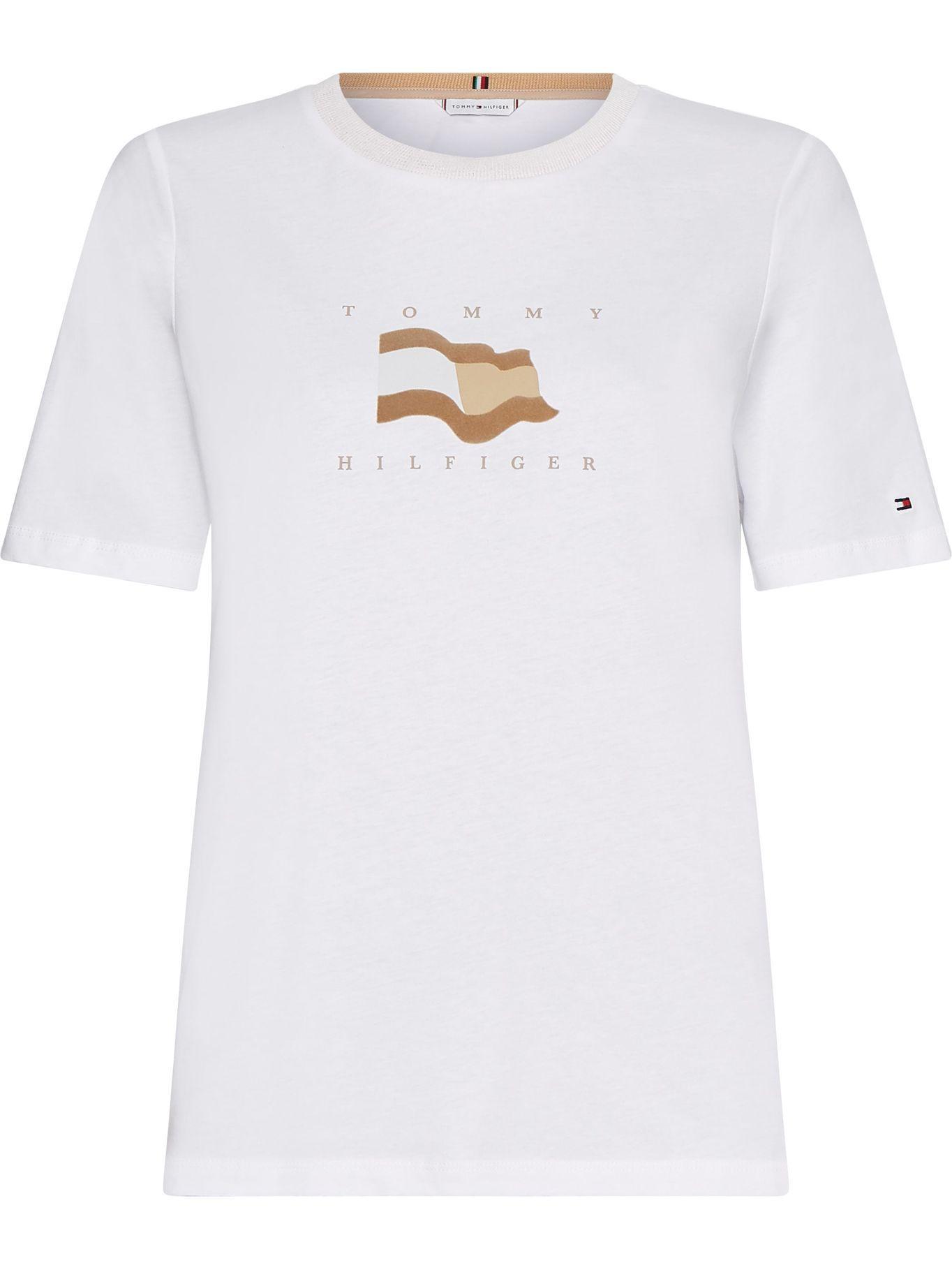 Polera Logo Suede Blanco Tommy Hilfiger JN2-0