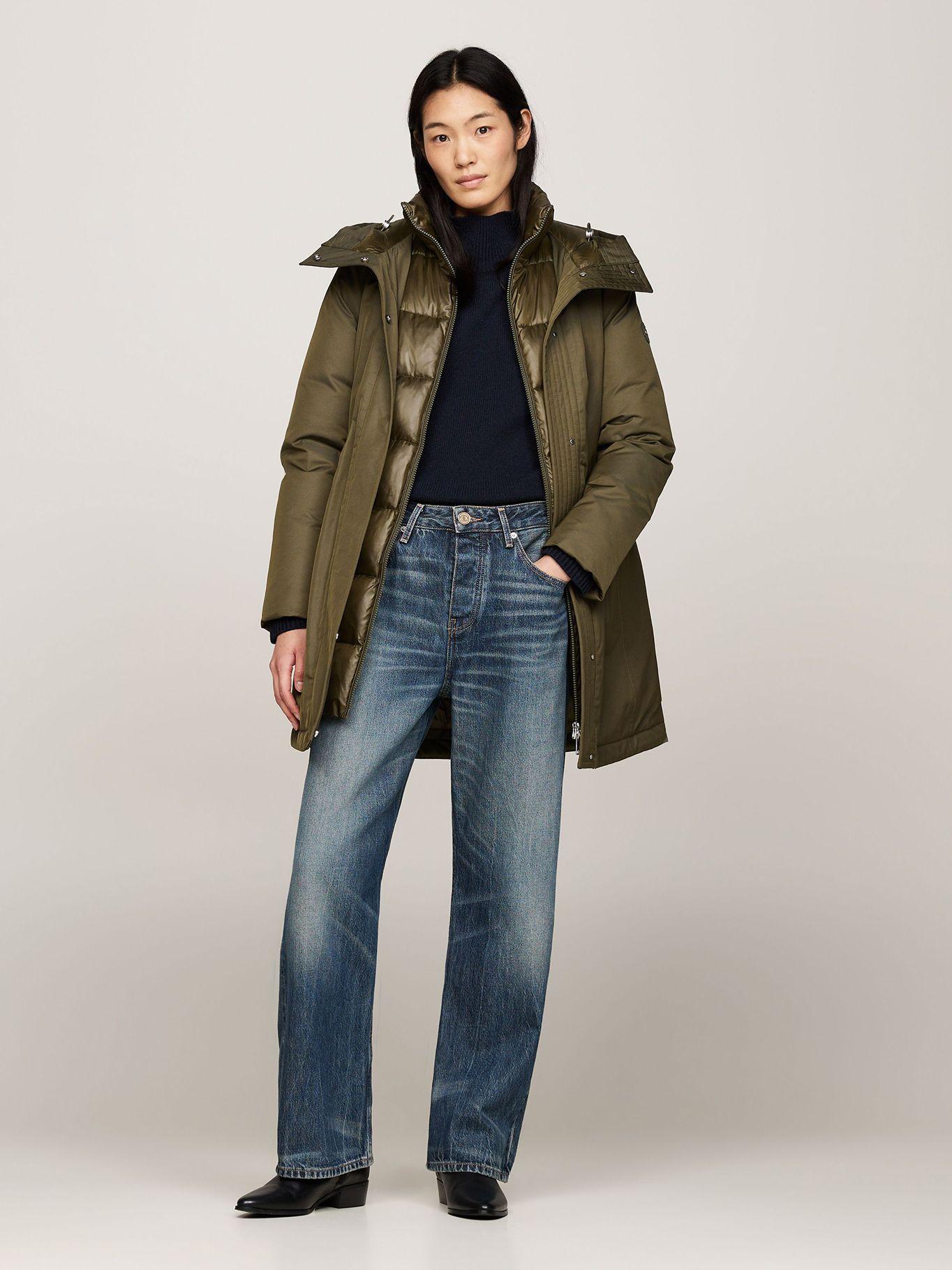 Parka Acolchada Con Gorro Verde Tommy Hilfiger-0