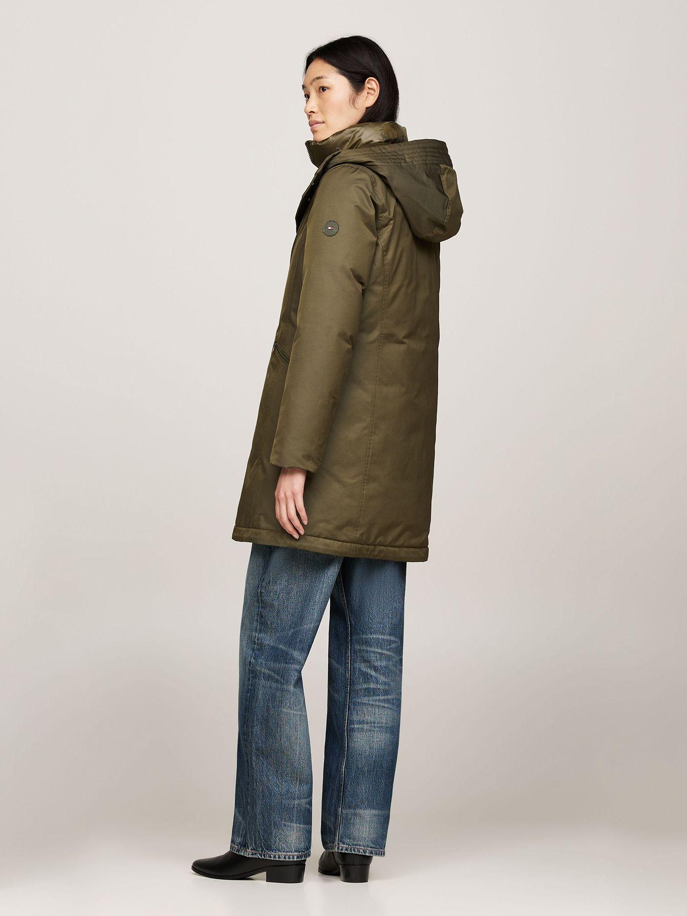 Parka Acolchada Con Gorro Verde Tommy Hilfiger-1
