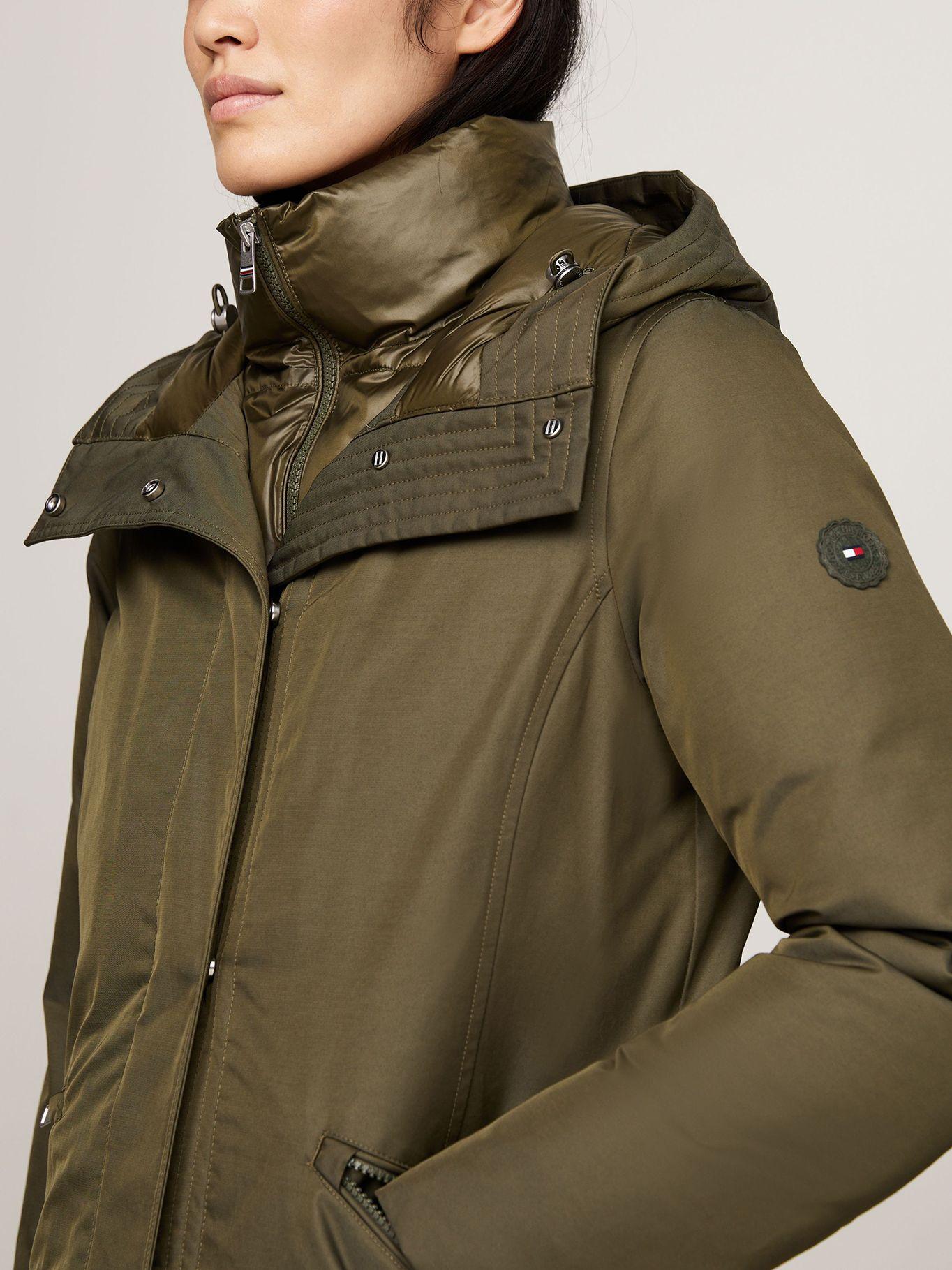 Parka Acolchada Con Gorro Verde Tommy Hilfiger-3