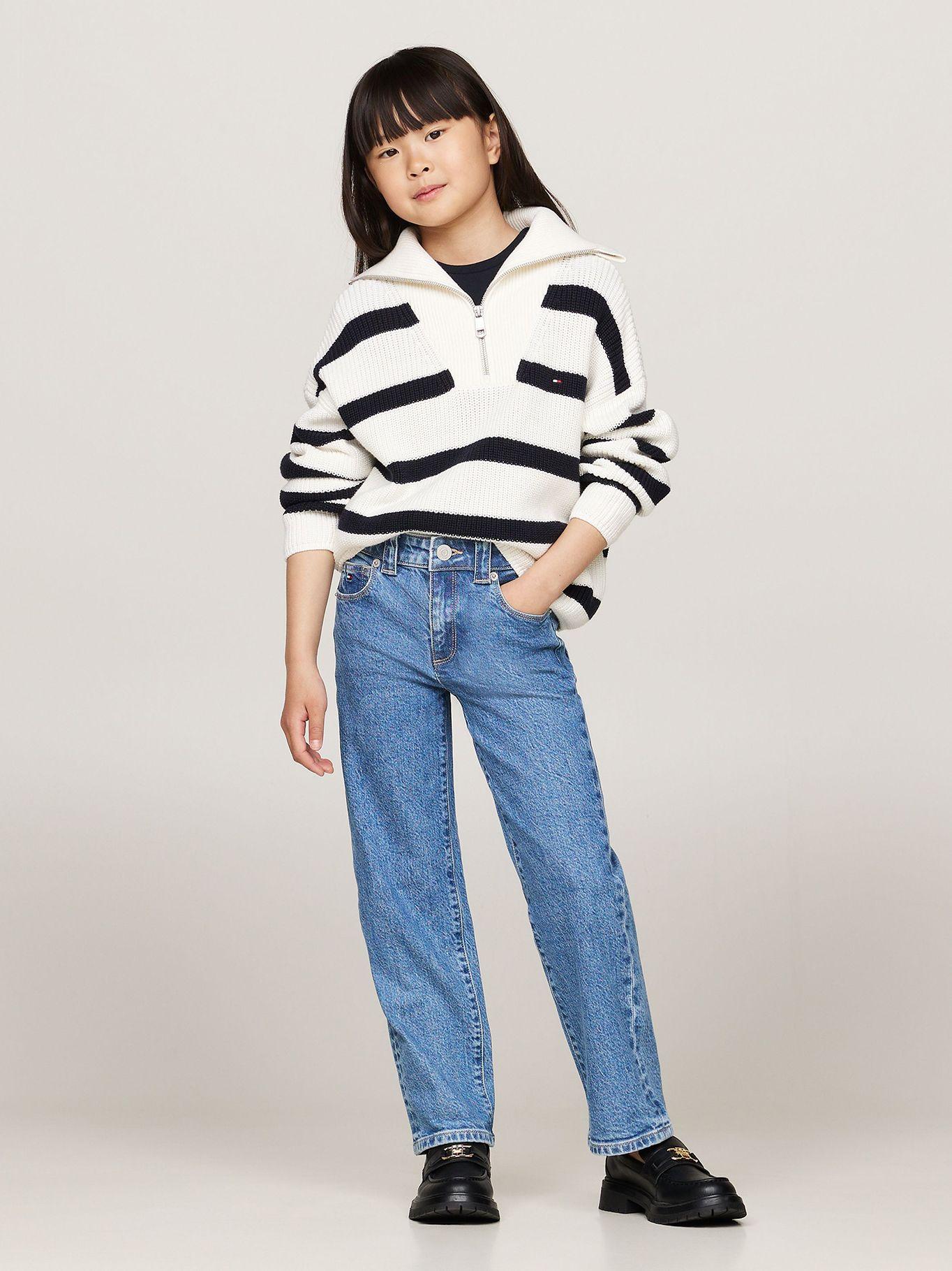 Jeans Rectos De Corte Girlfriend Azul Tommy Hilfiger-0