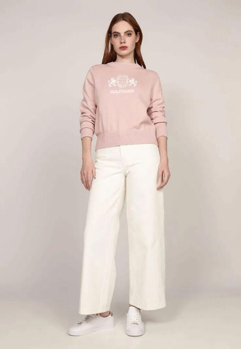 Sweater C-Neck Con Logo Rosado Tommy Hilfiger-1