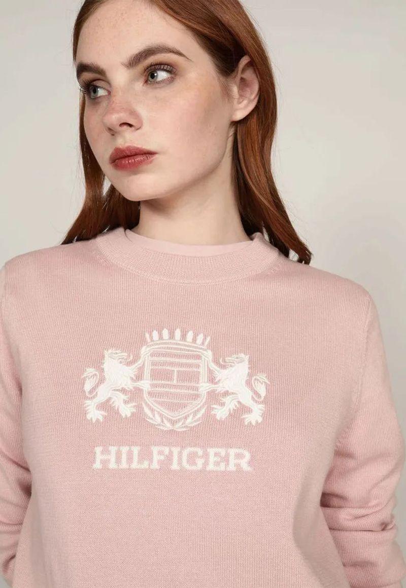 Sweater C-Neck Con Logo Rosado Tommy Hilfiger-3
