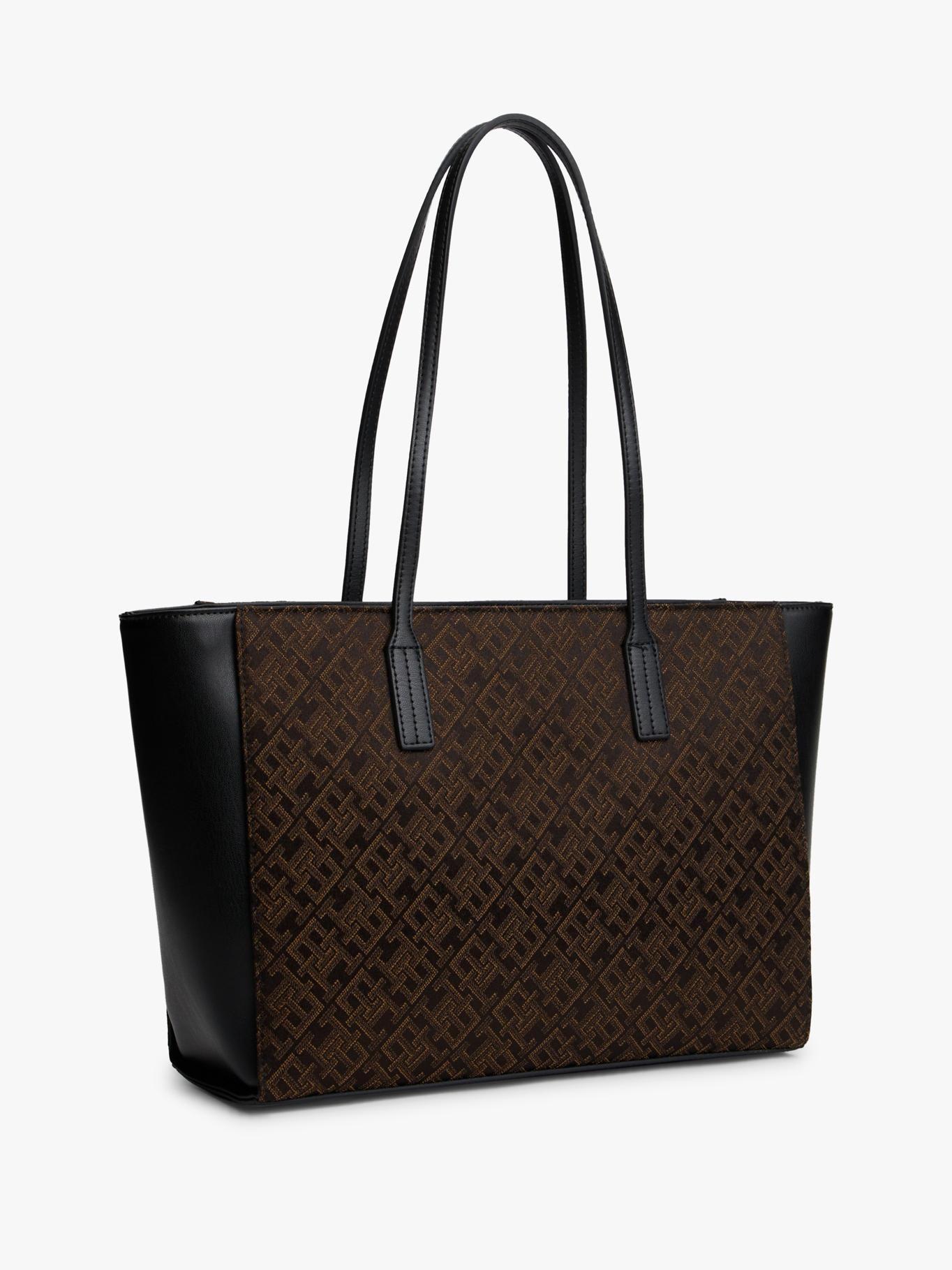 Tote Con Diseño Jacquard Tommy Hilfiger Negro-2