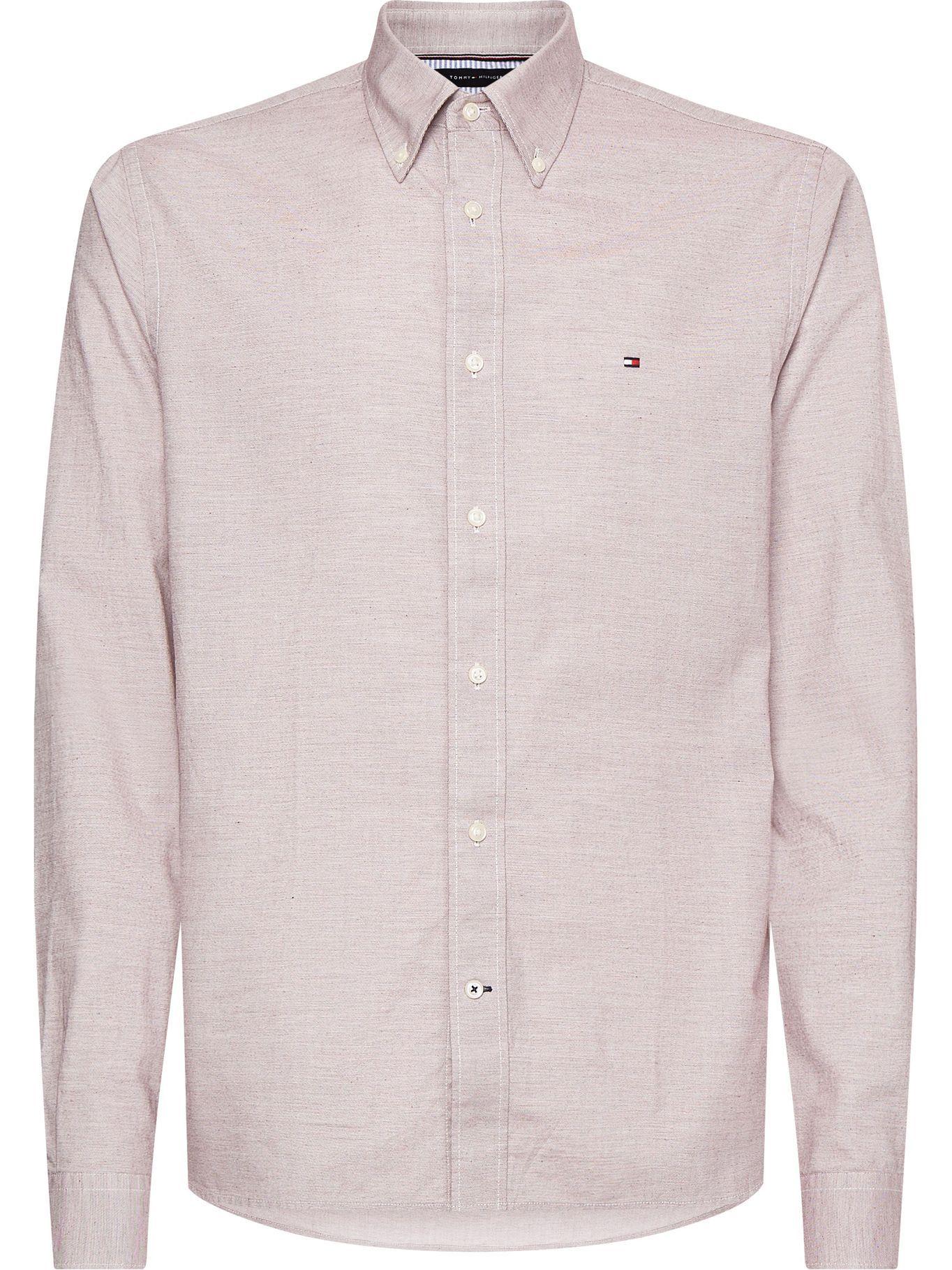 Camisa Solid Con Logo Regular Fit Rosado Tommy Hilfiger-0