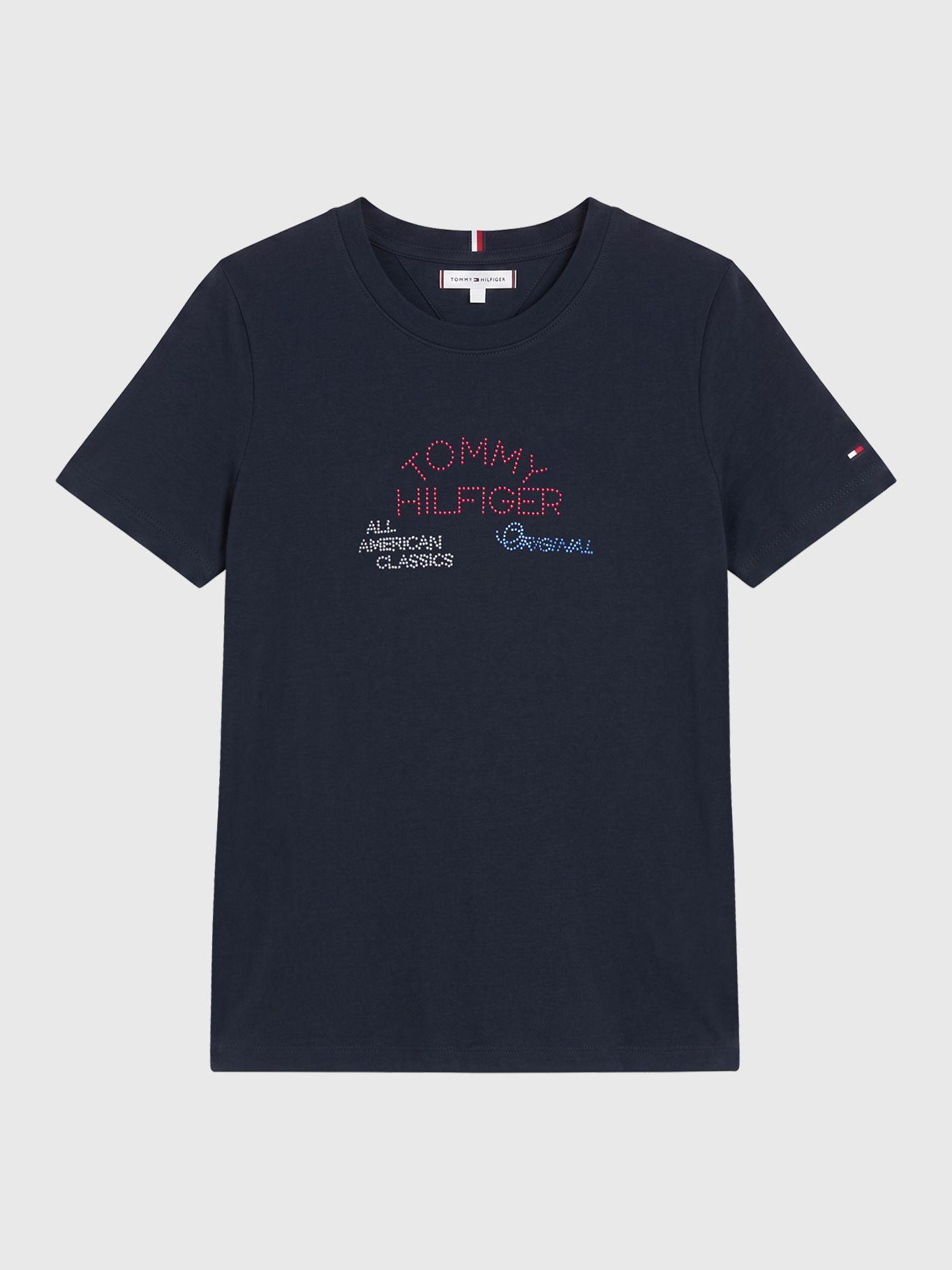 Polera Logo Gráfico Regular Azul Tommy Hilfiger 0ZQ-4