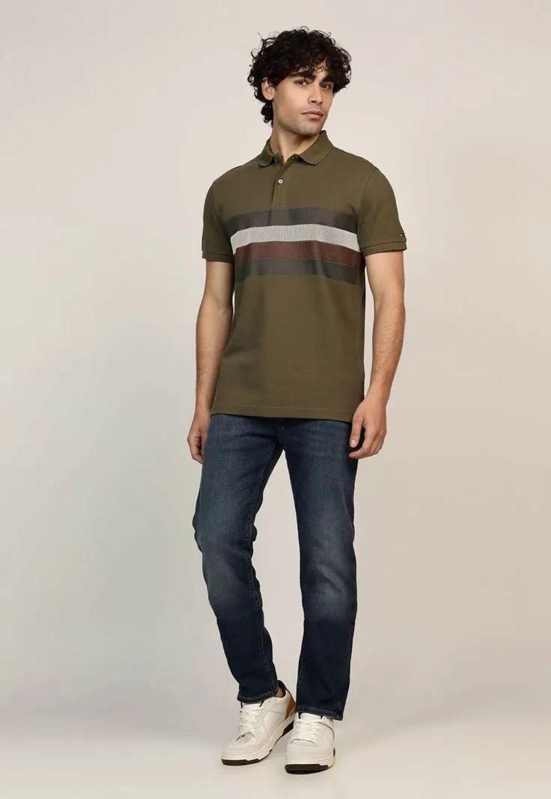 Polo Global Stripe Regular Fit Verde Tommy Hilfiger-1