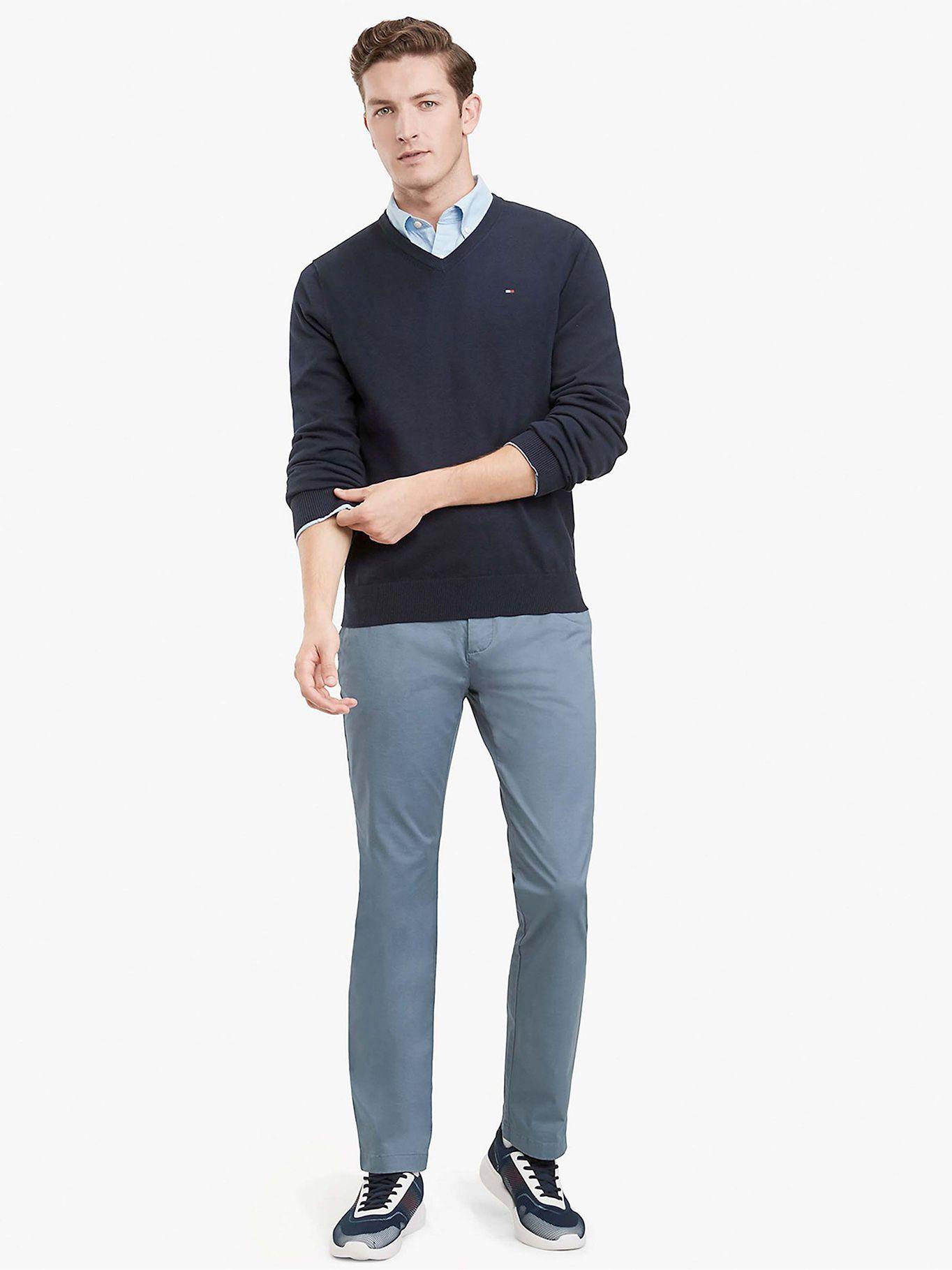 Sweater Básico Signature D5W Azul Tommy Hilfiger-1