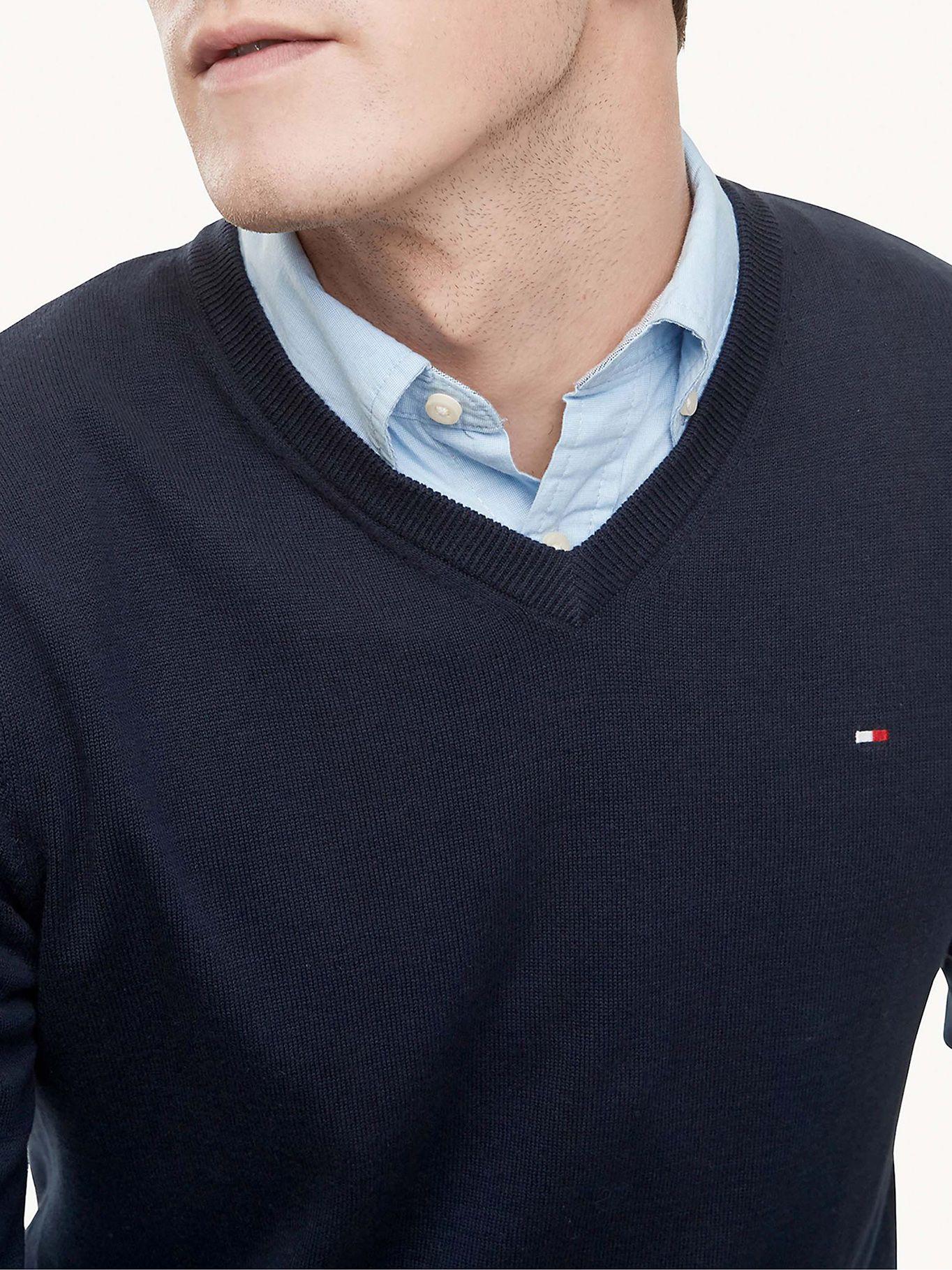 Sweater Básico Signature D5W Azul Tommy Hilfiger-3