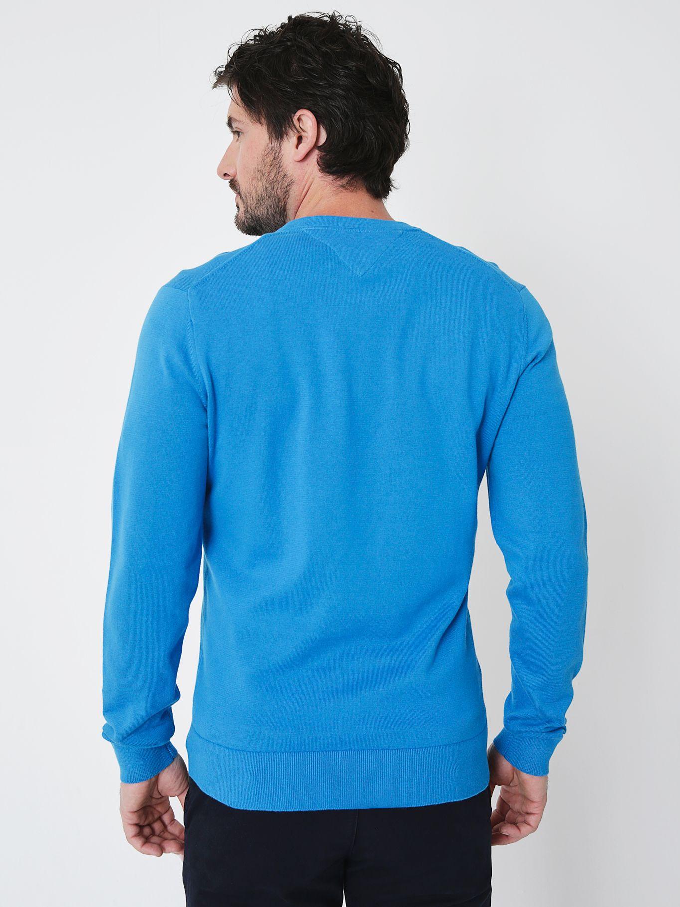 Sweater Básico Signature Tommy Hilfiger Celeste-1