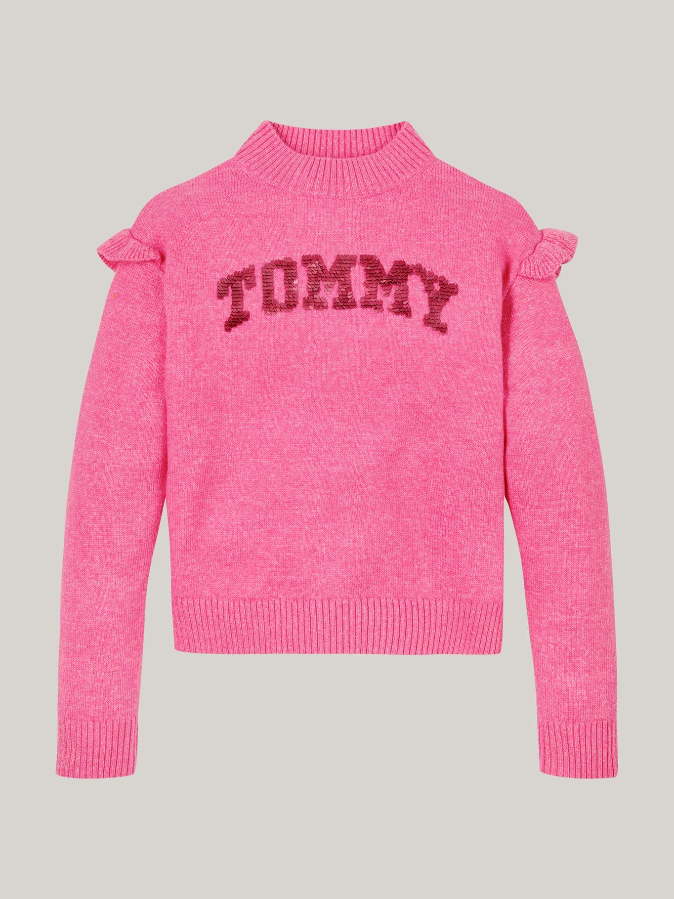 Sweater Niña Con Logo Lentejuelas Rosado Tommy Hilfiger-5