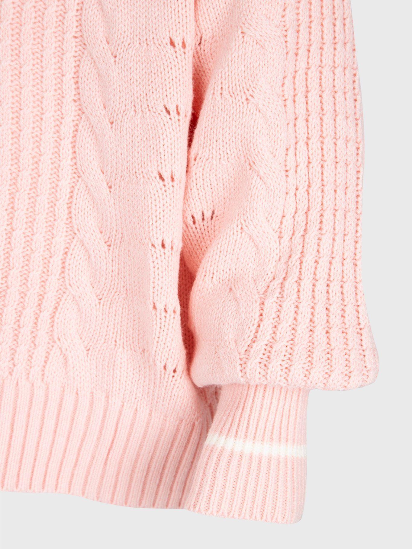 Sweater Tejido Cable Con Detalles Rosado Tommy Hilfiger-1